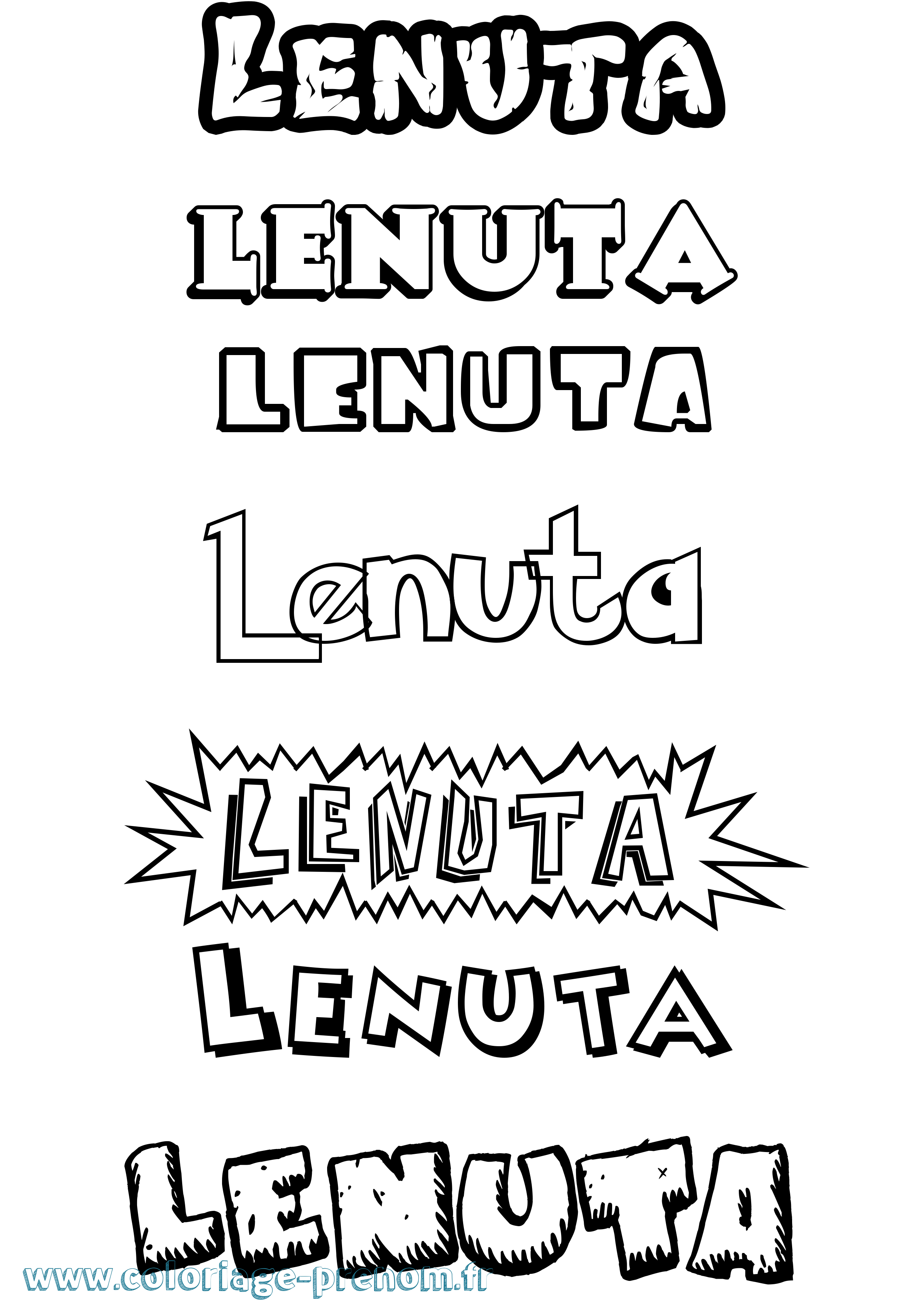 Coloriage prénom Lenuta Dessin Animé