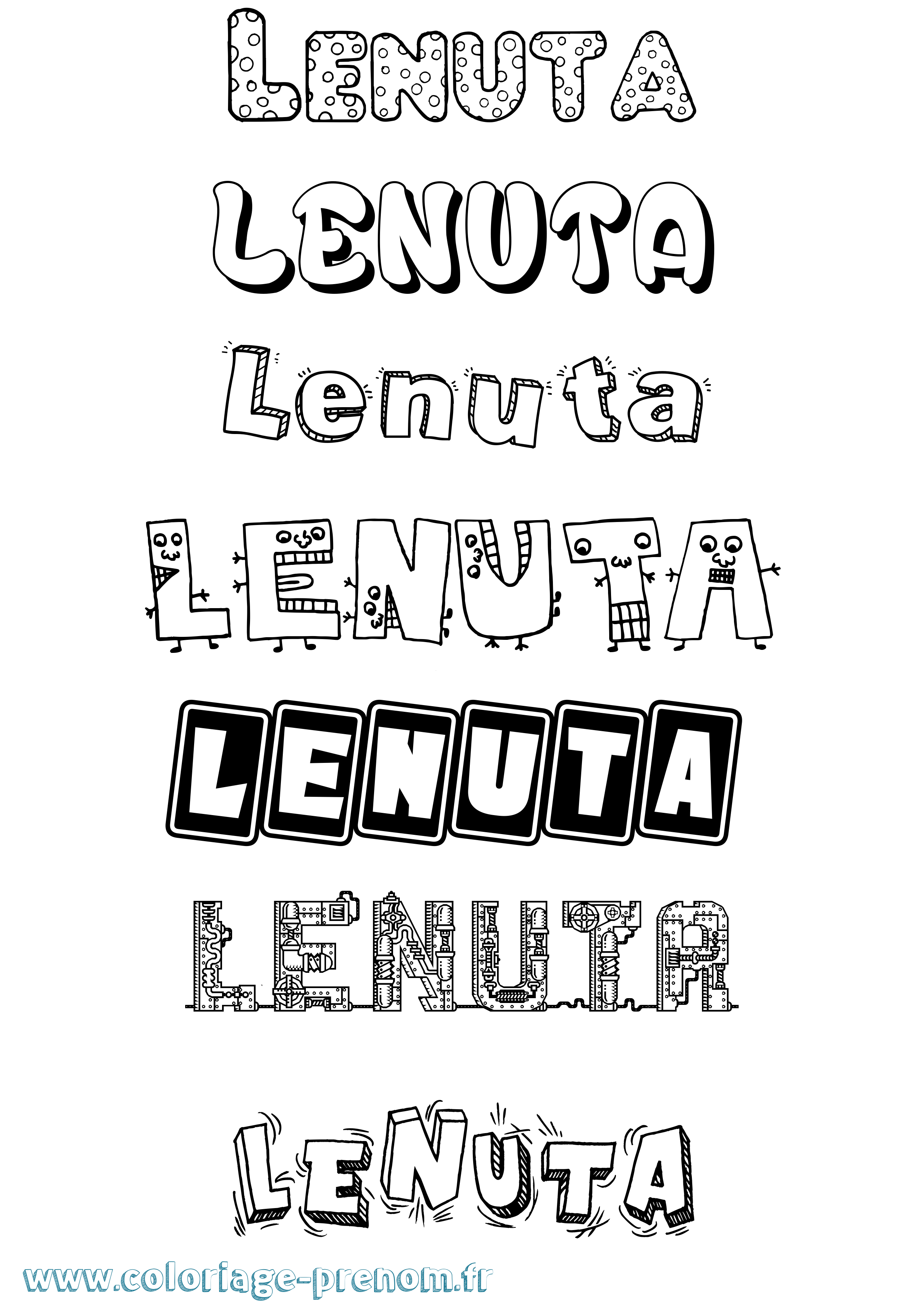 Coloriage prénom Lenuta Fun