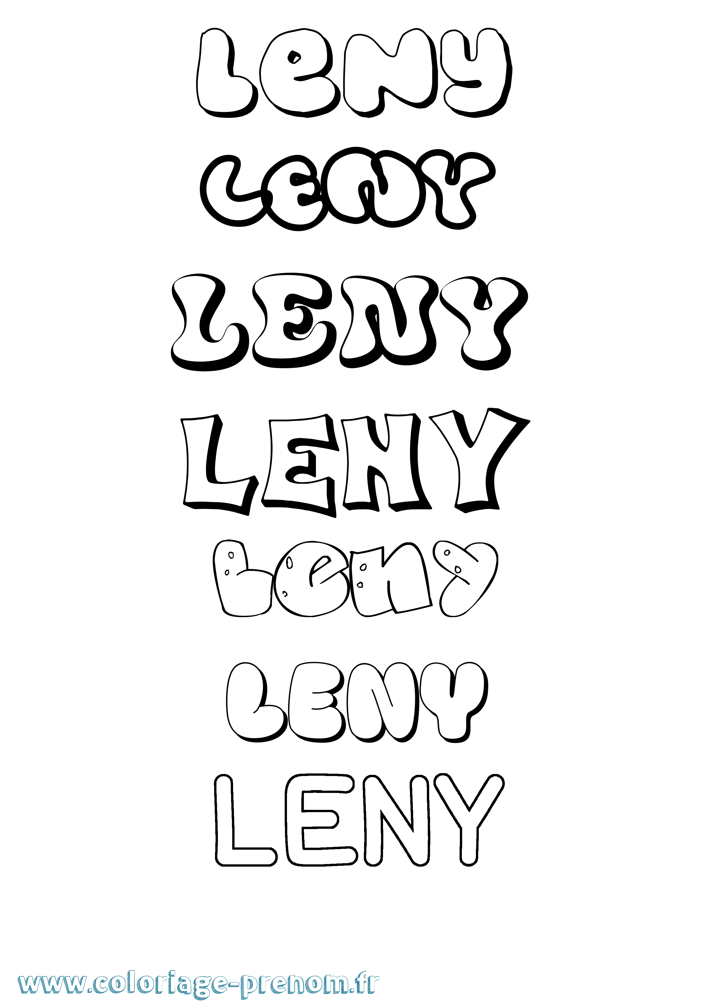 Coloriage prénom Leny