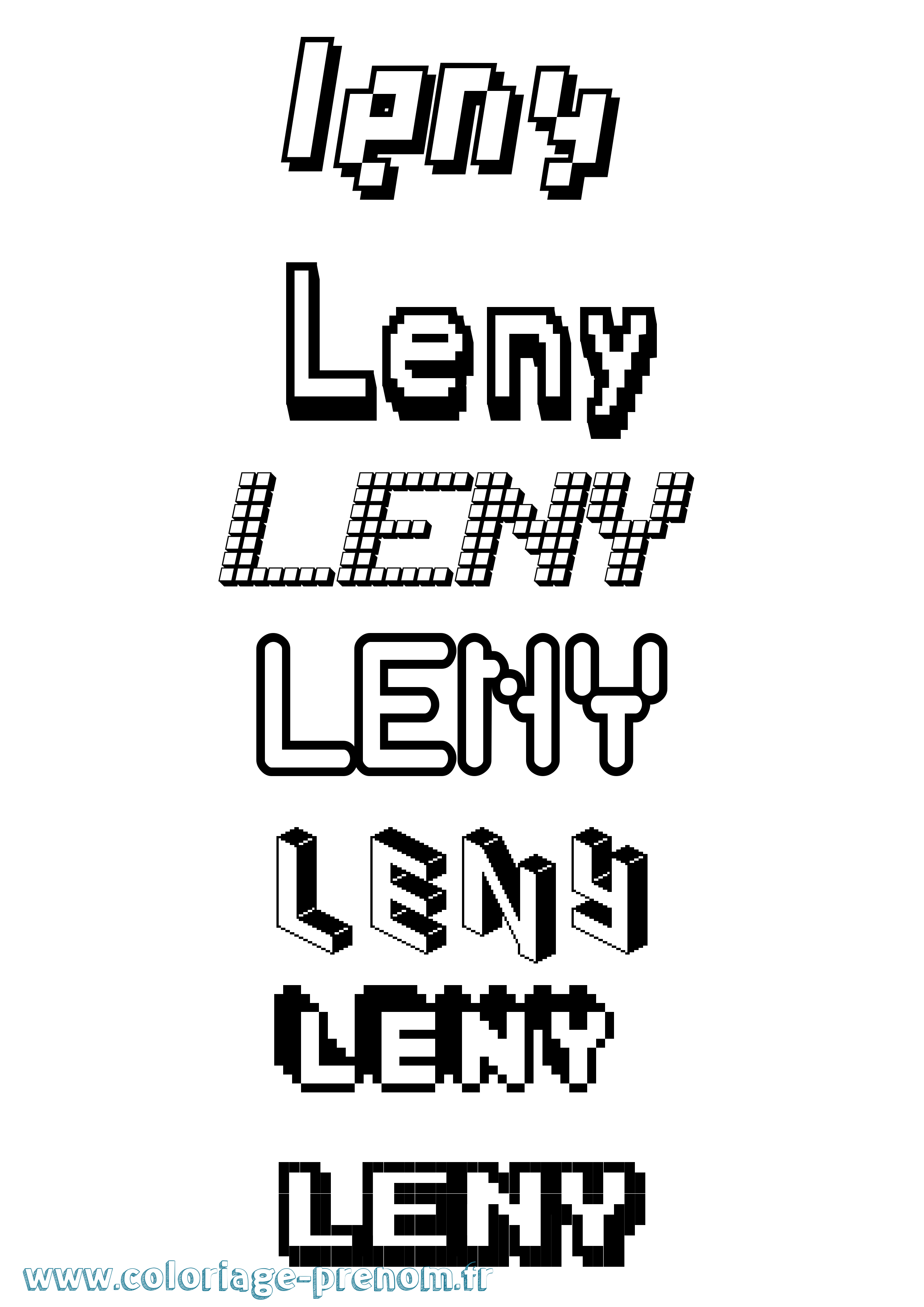 Coloriage prénom Leny