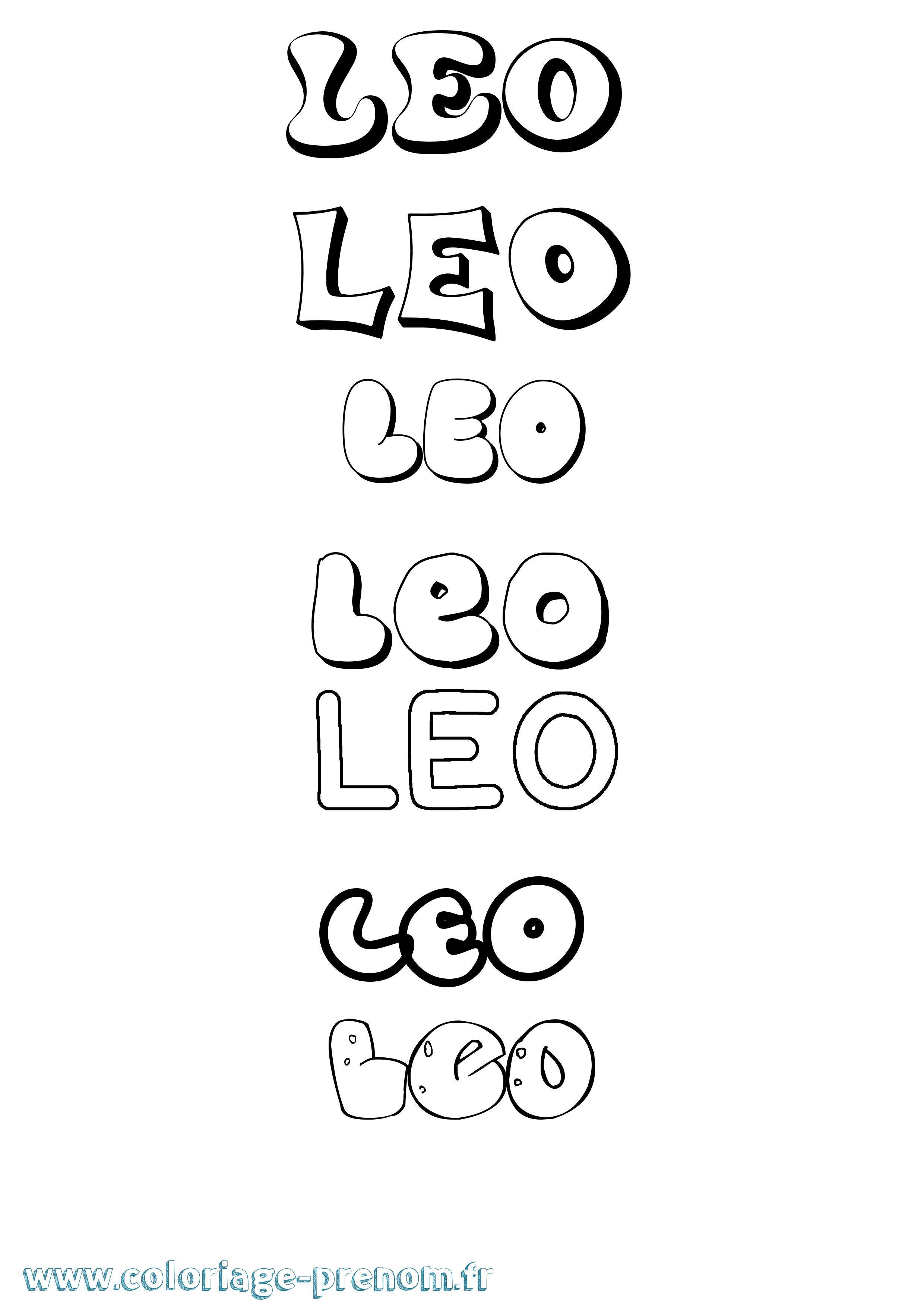Coloriage prénom Leo Bubble