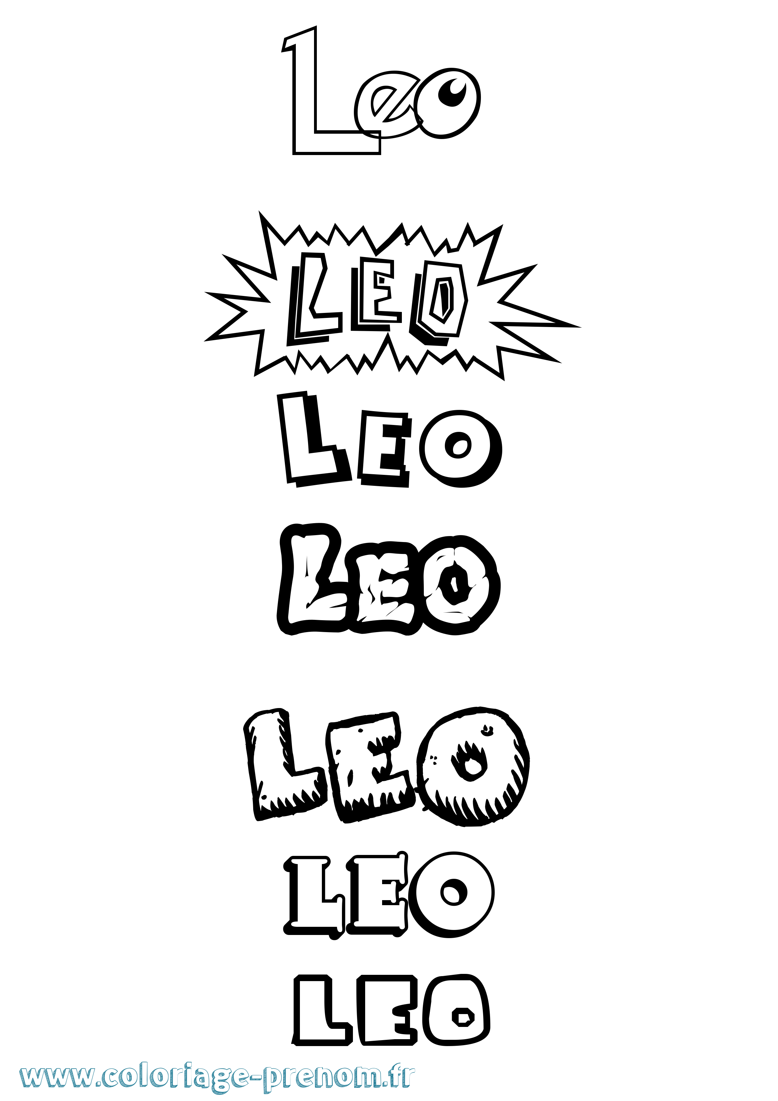 Coloriage prénom Leo