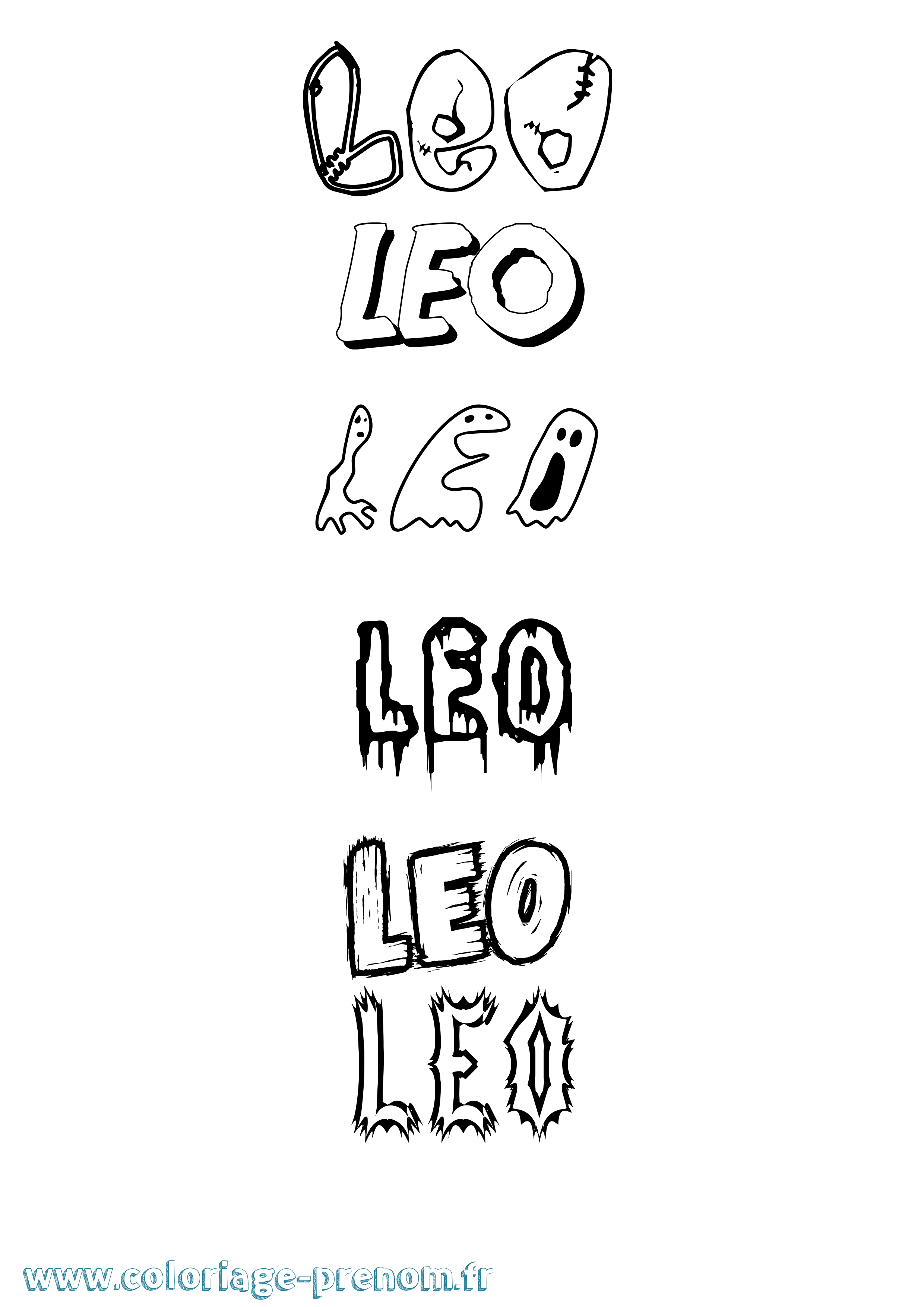 Coloriage prénom Leo Frisson