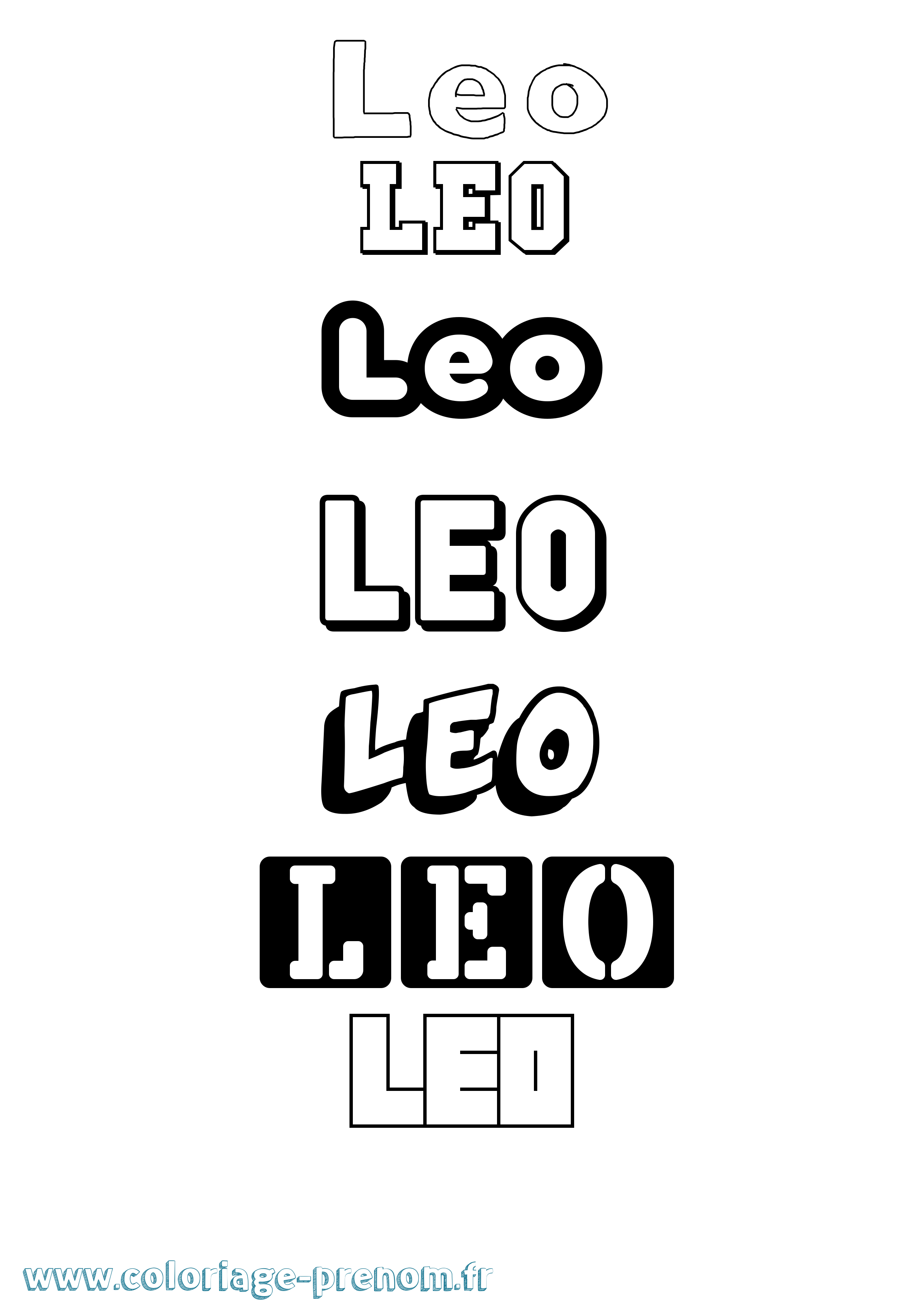 Coloriage prénom Leo Simple
