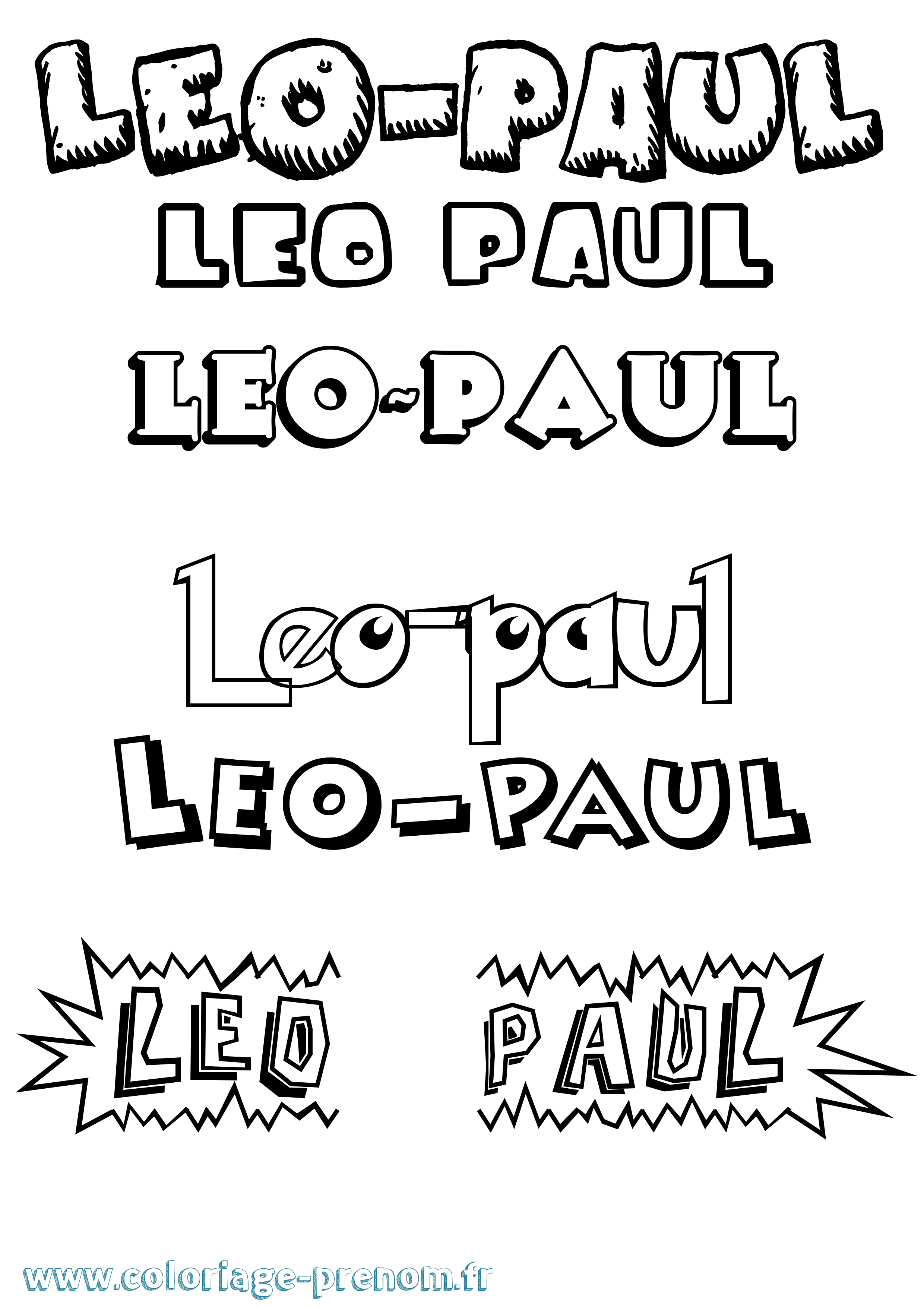 Coloriage prénom Leo-Paul Dessin Animé