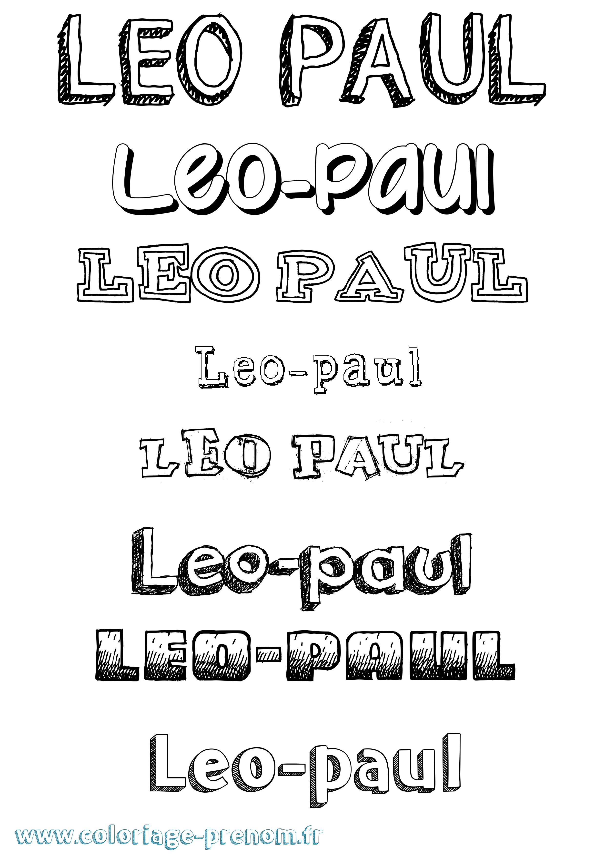 Coloriage prénom Leo-Paul