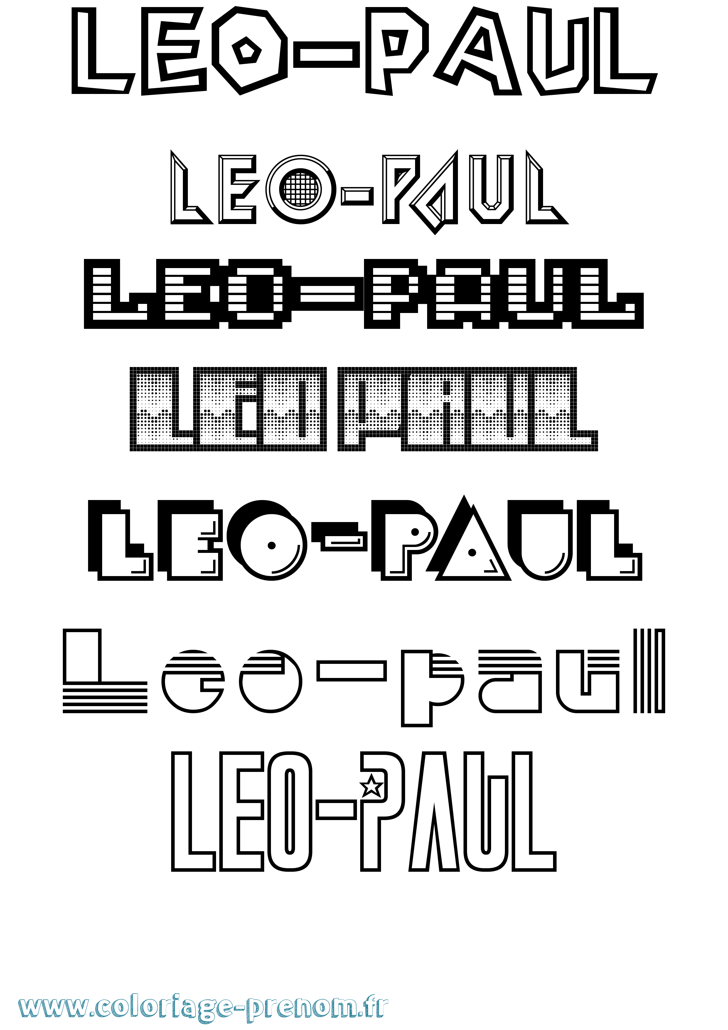 Coloriage prénom Leo-Paul Jeux Vidéos
