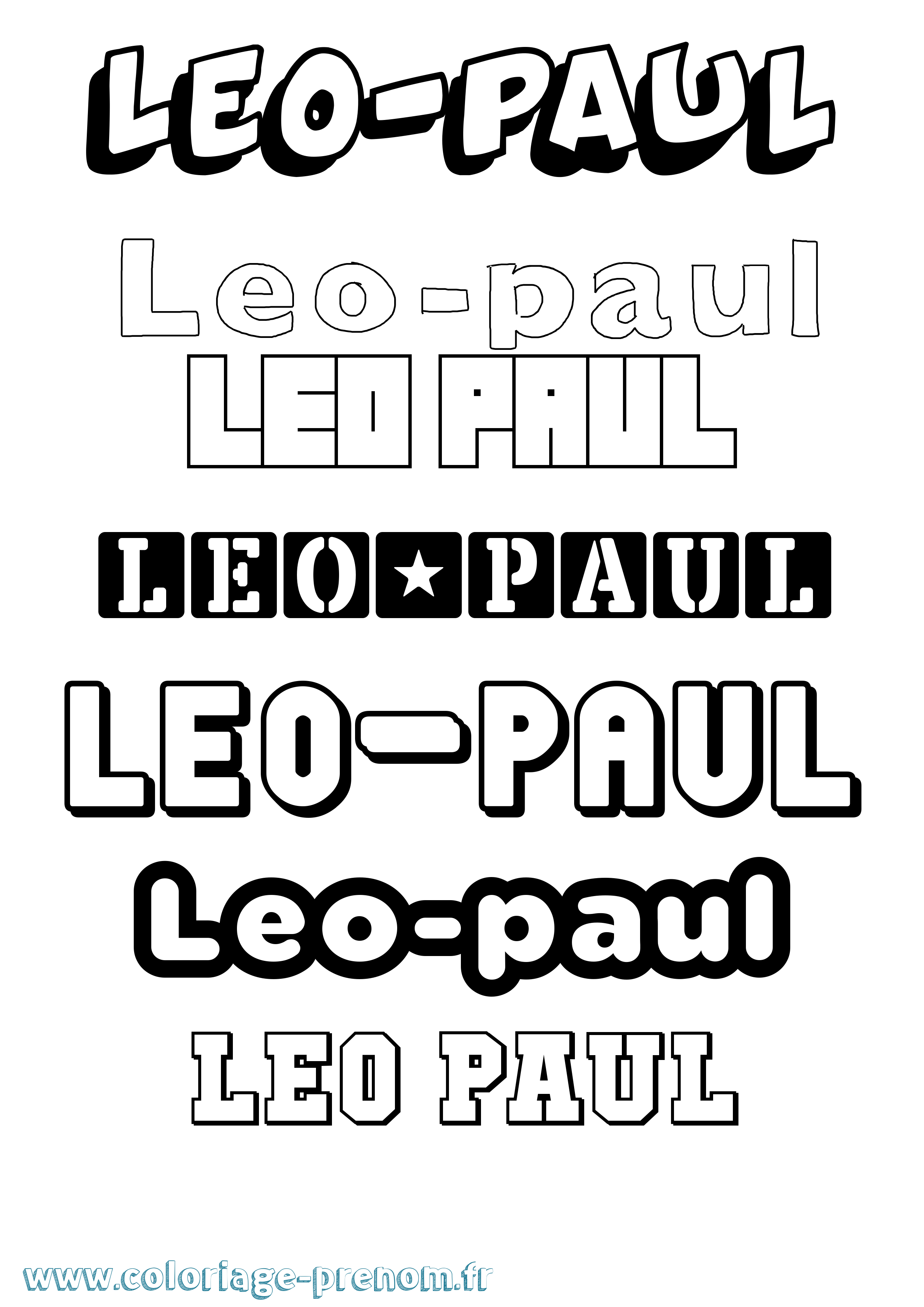 Coloriage prénom Leo-Paul Simple