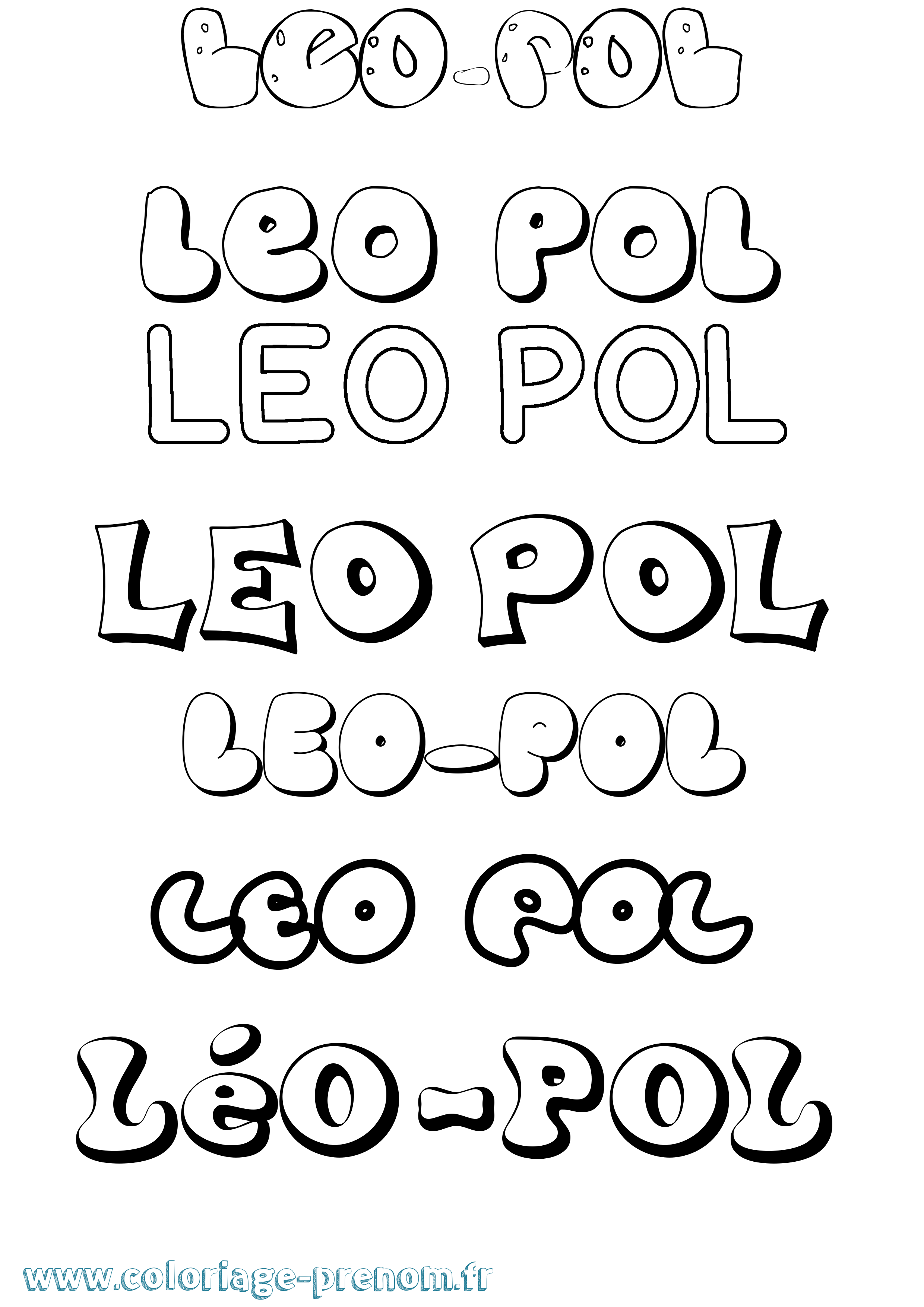 Coloriage prénom Léo-Pol Bubble