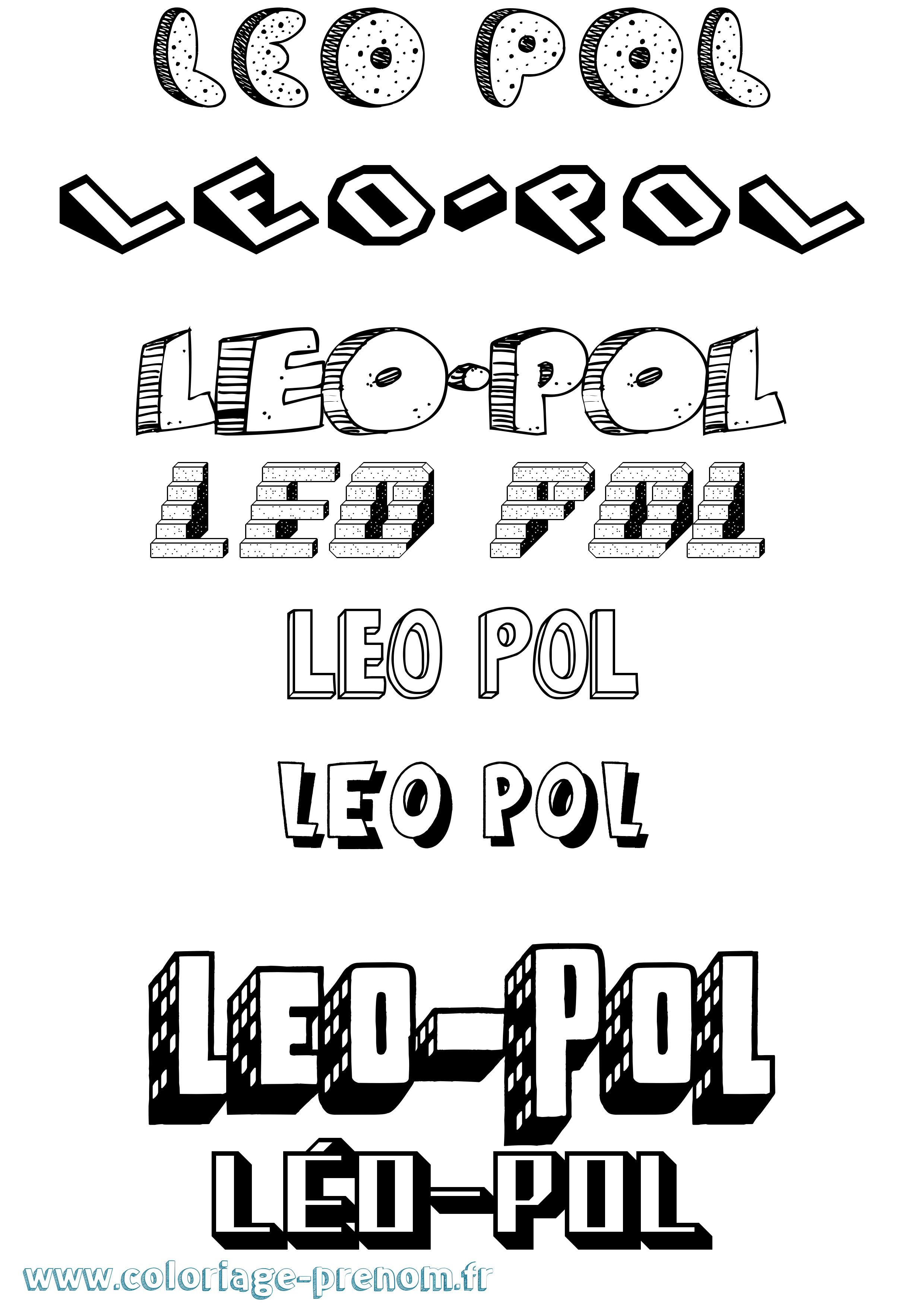 Coloriage prénom Léo-Pol Effet 3D