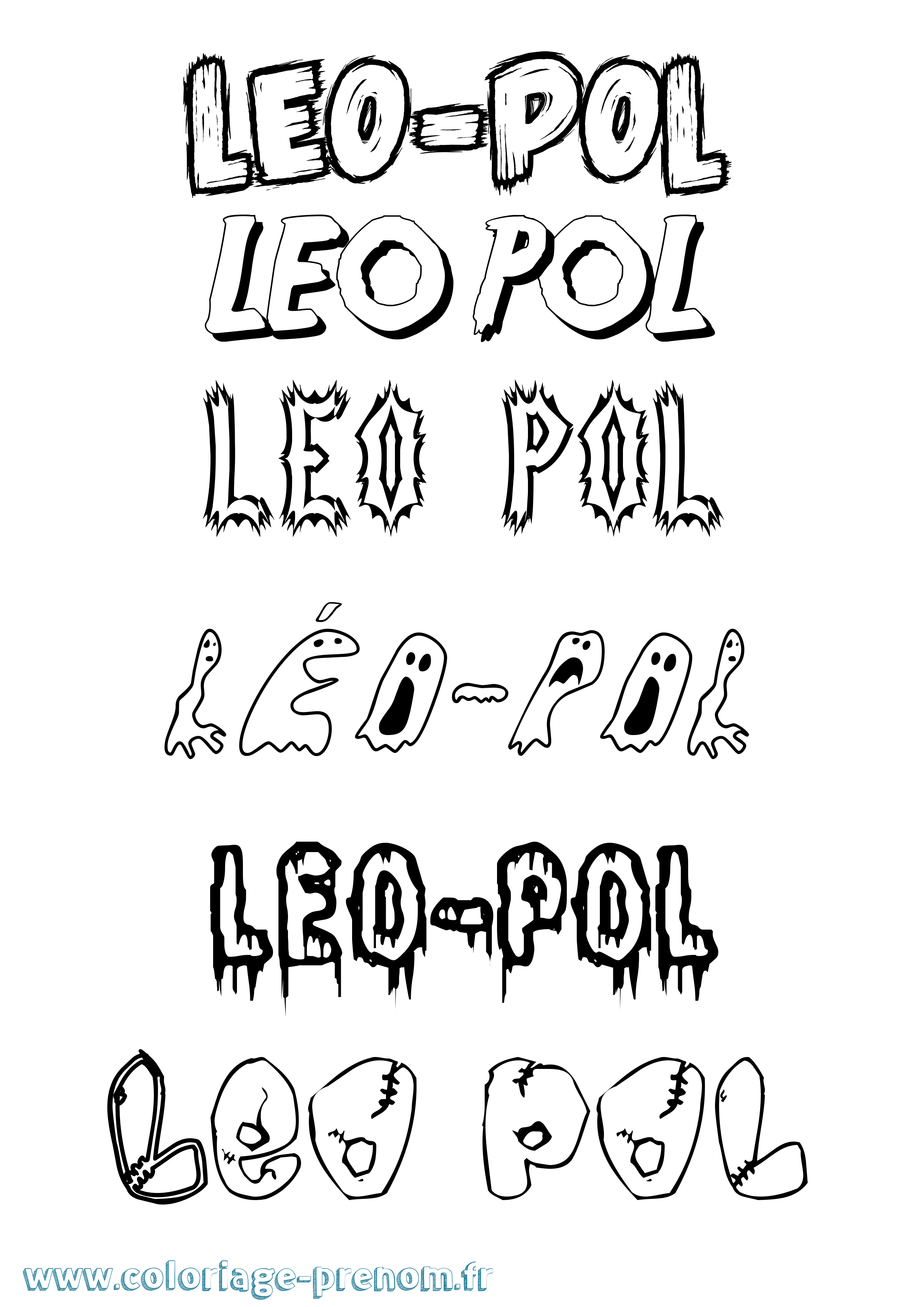 Coloriage prénom Léo-Pol Frisson