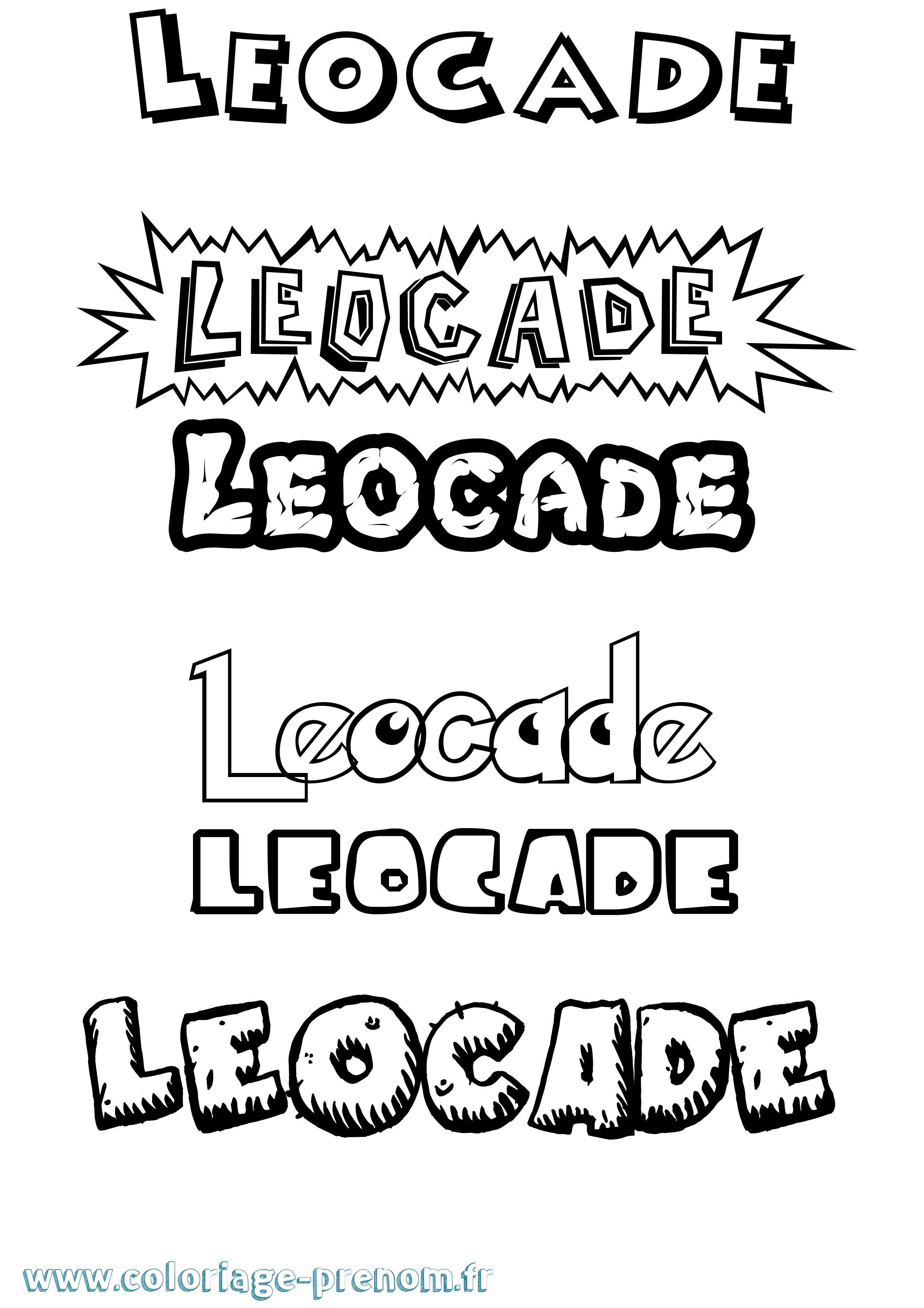 Coloriage Leocade Dessin Animé Coloriage prénom Leocade Dessin Animé