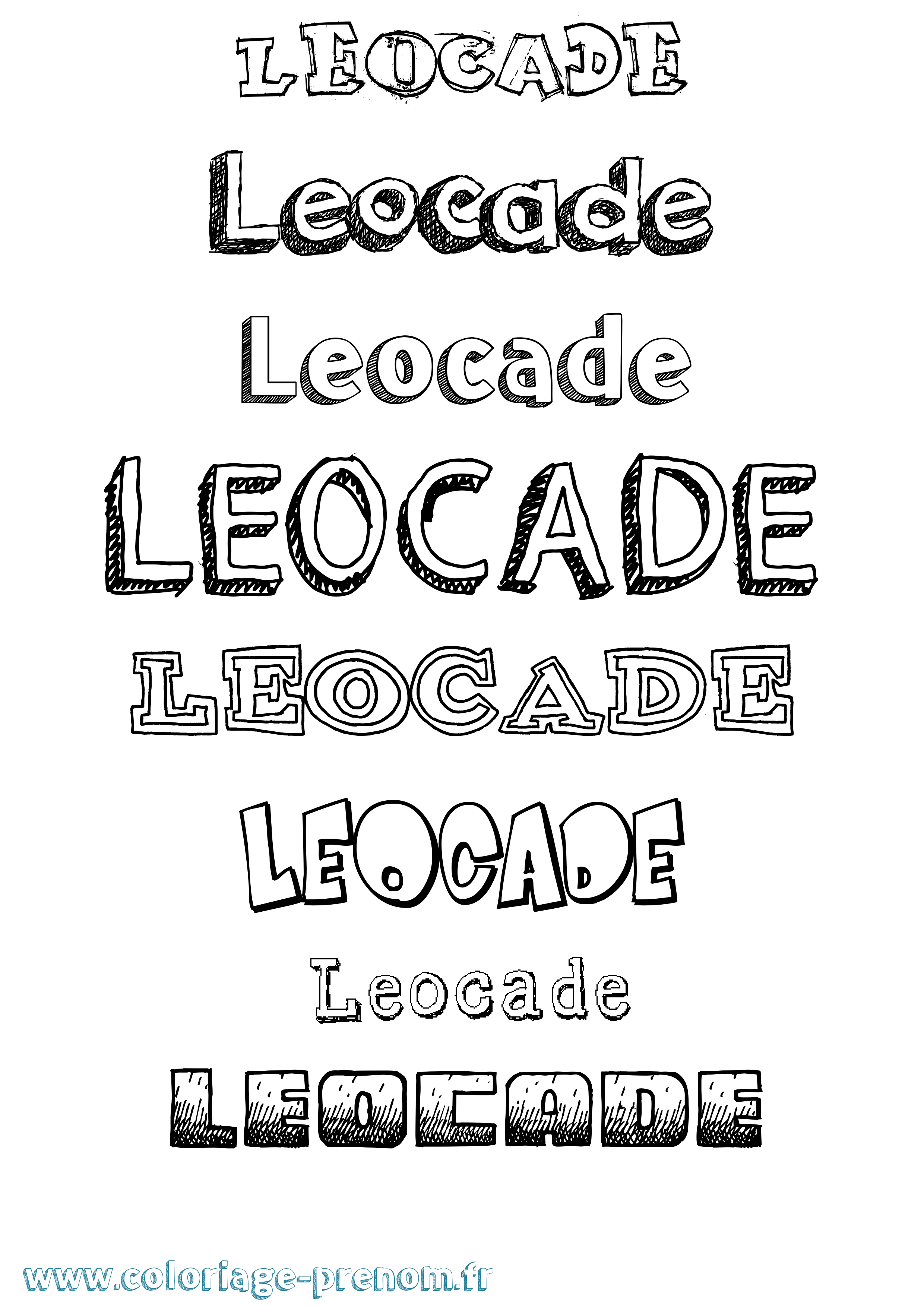 Coloriage Leocade Dessiné Coloriage prénom Leocade Dessiné