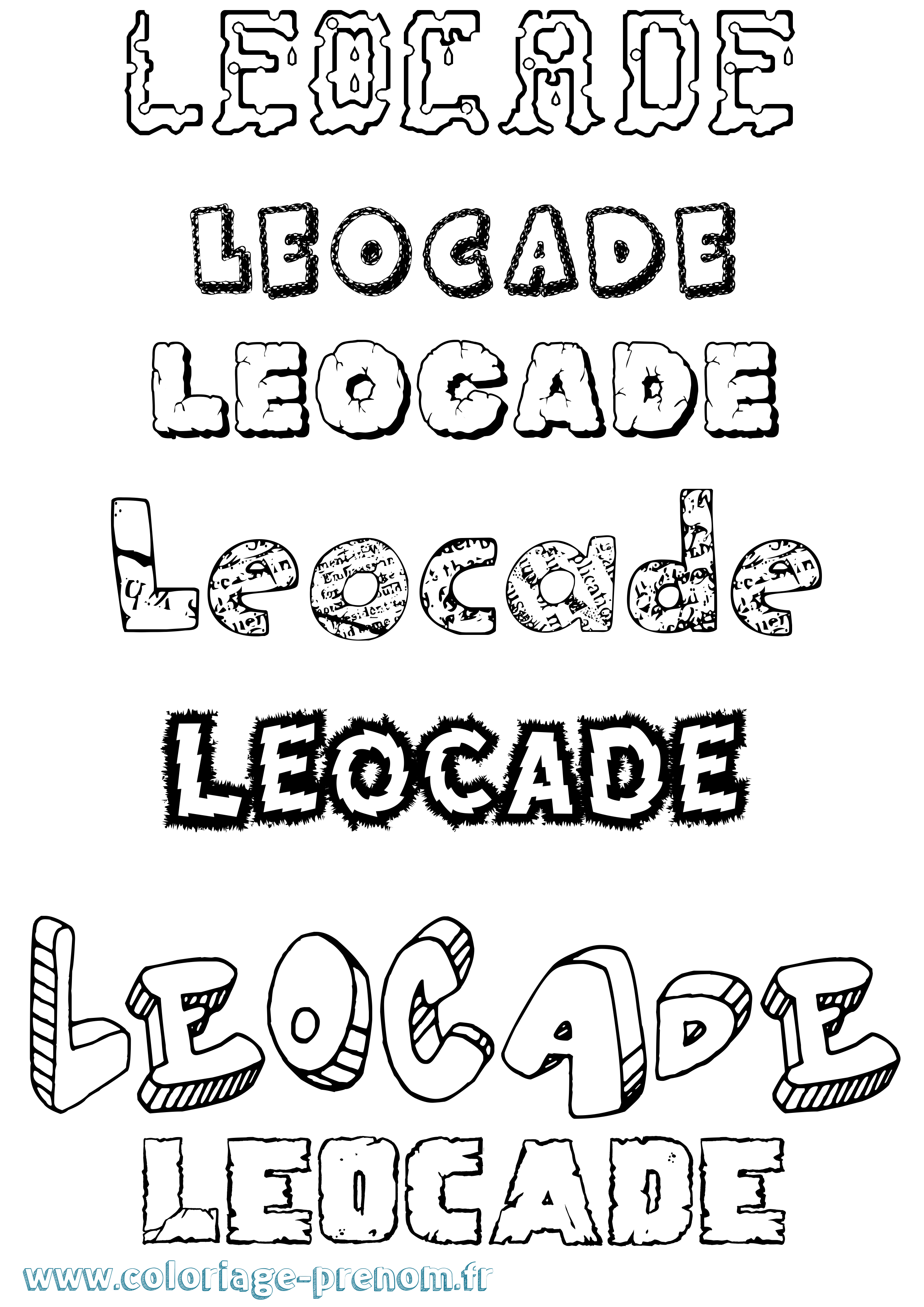 Coloriage Leocade Destructuré Coloriage prénom Leocade Destructuré