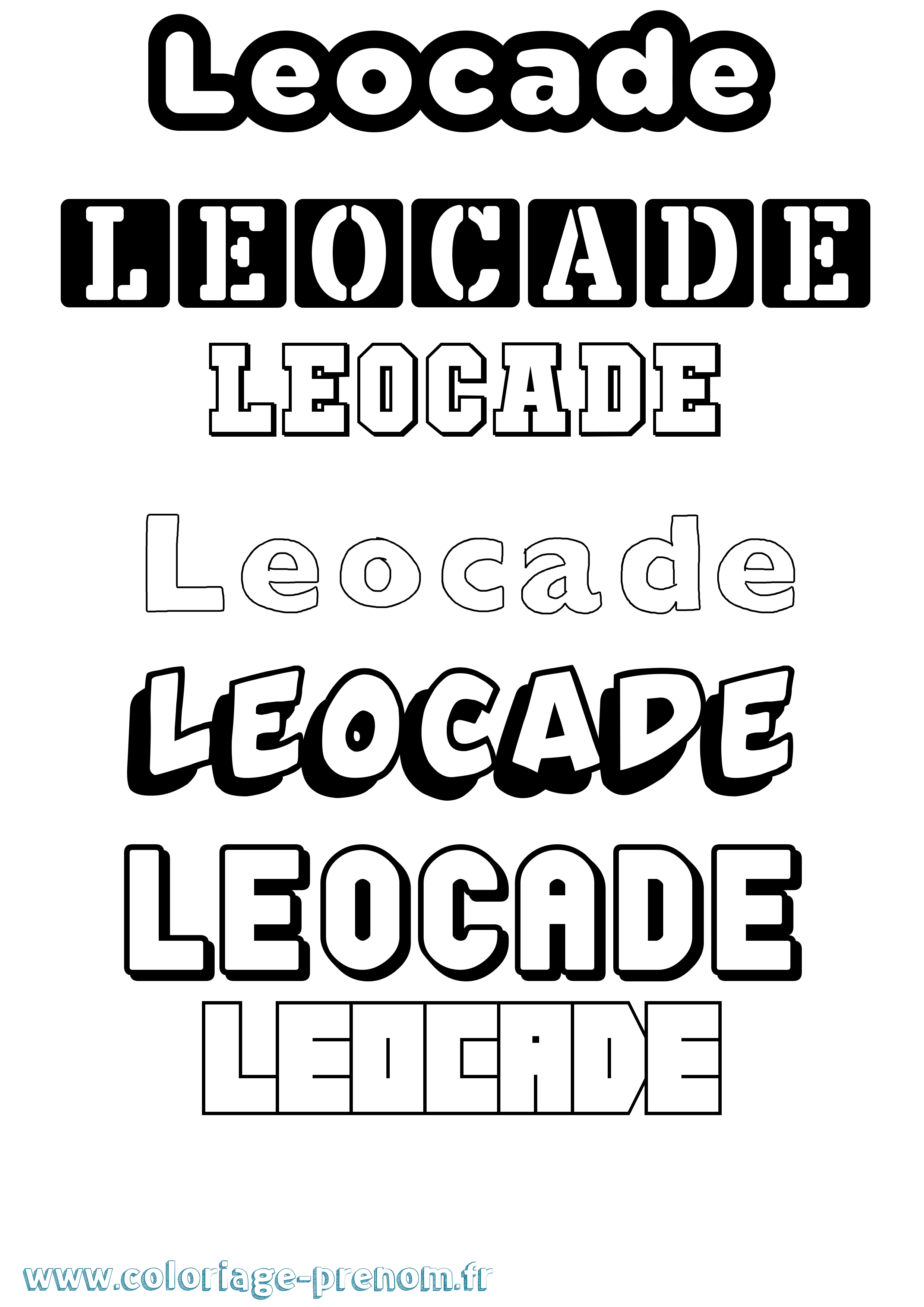 Coloriage Leocade Simple Coloriage prénom Leocade Simple