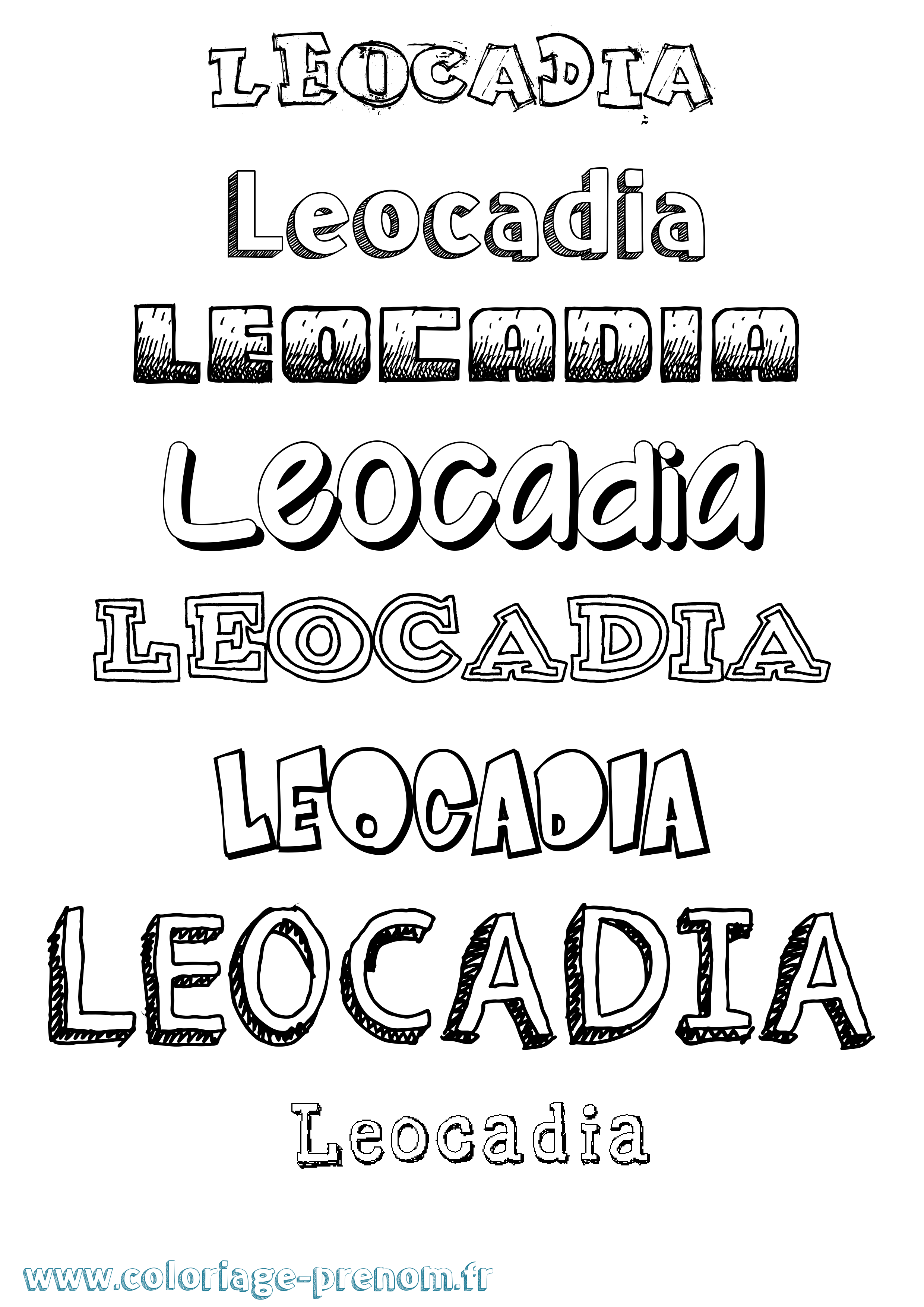 Coloriage prénom Leocadia Dessiné