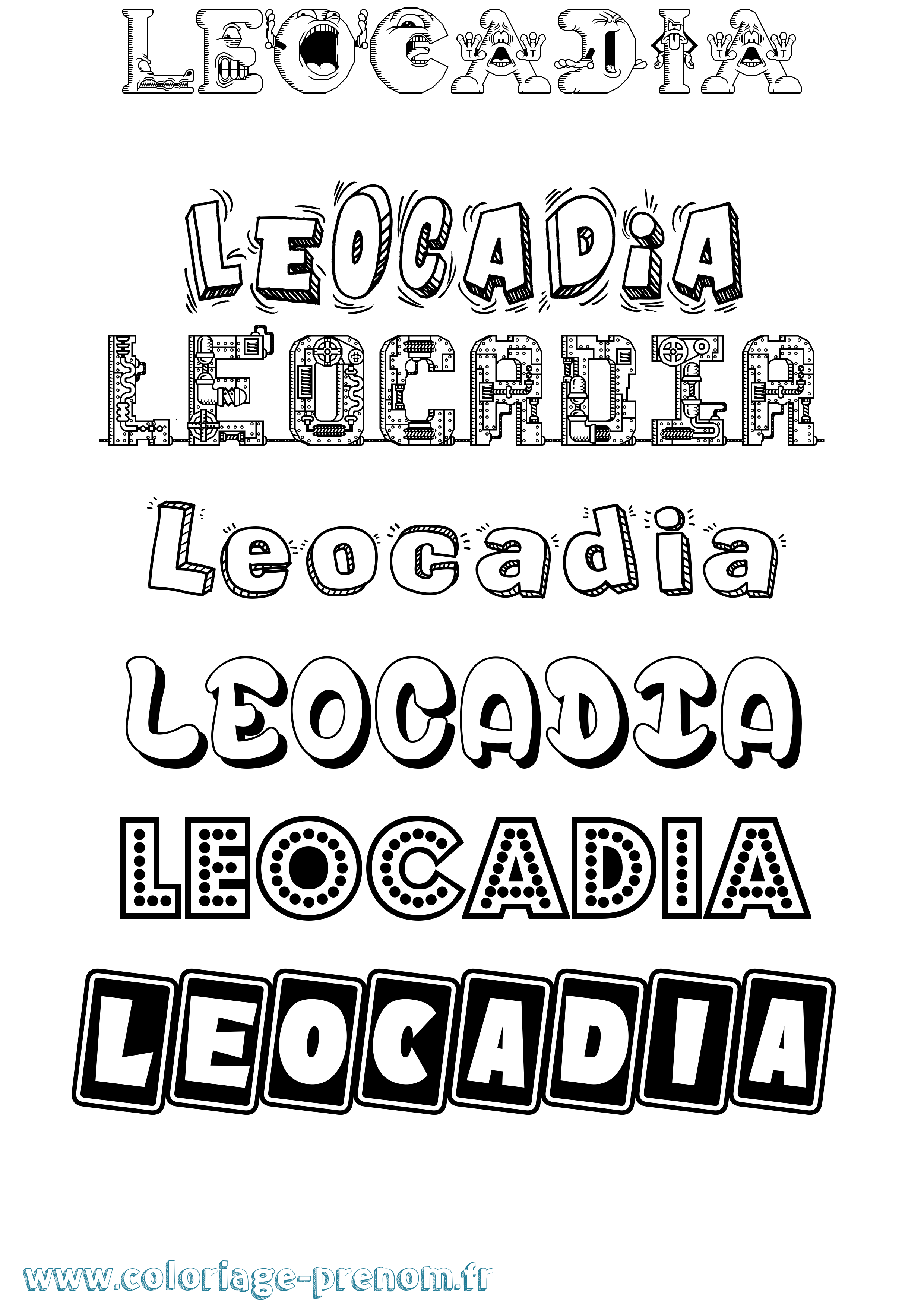 Coloriage prénom Leocadia Fun