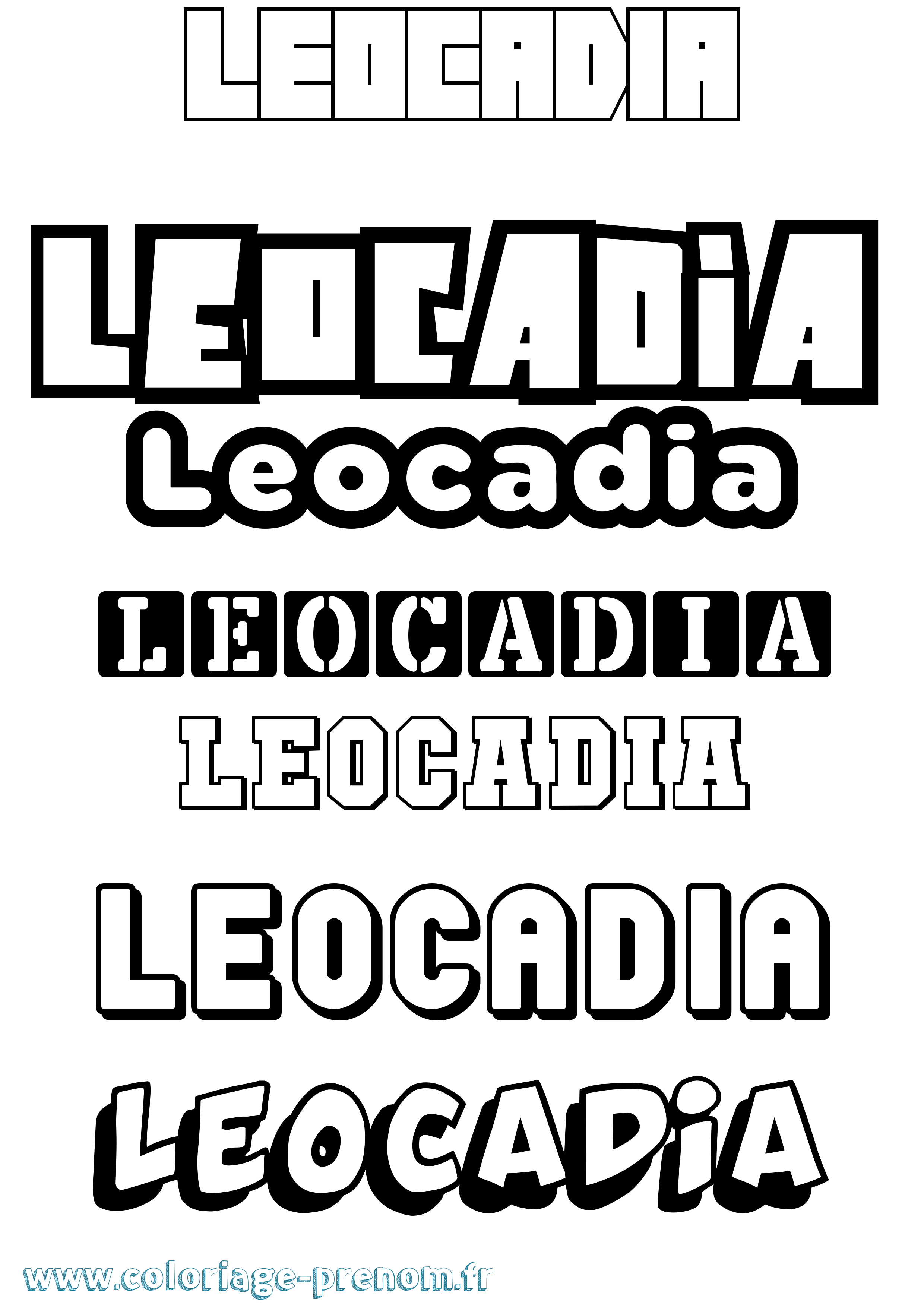 Coloriage prénom Leocadia Simple