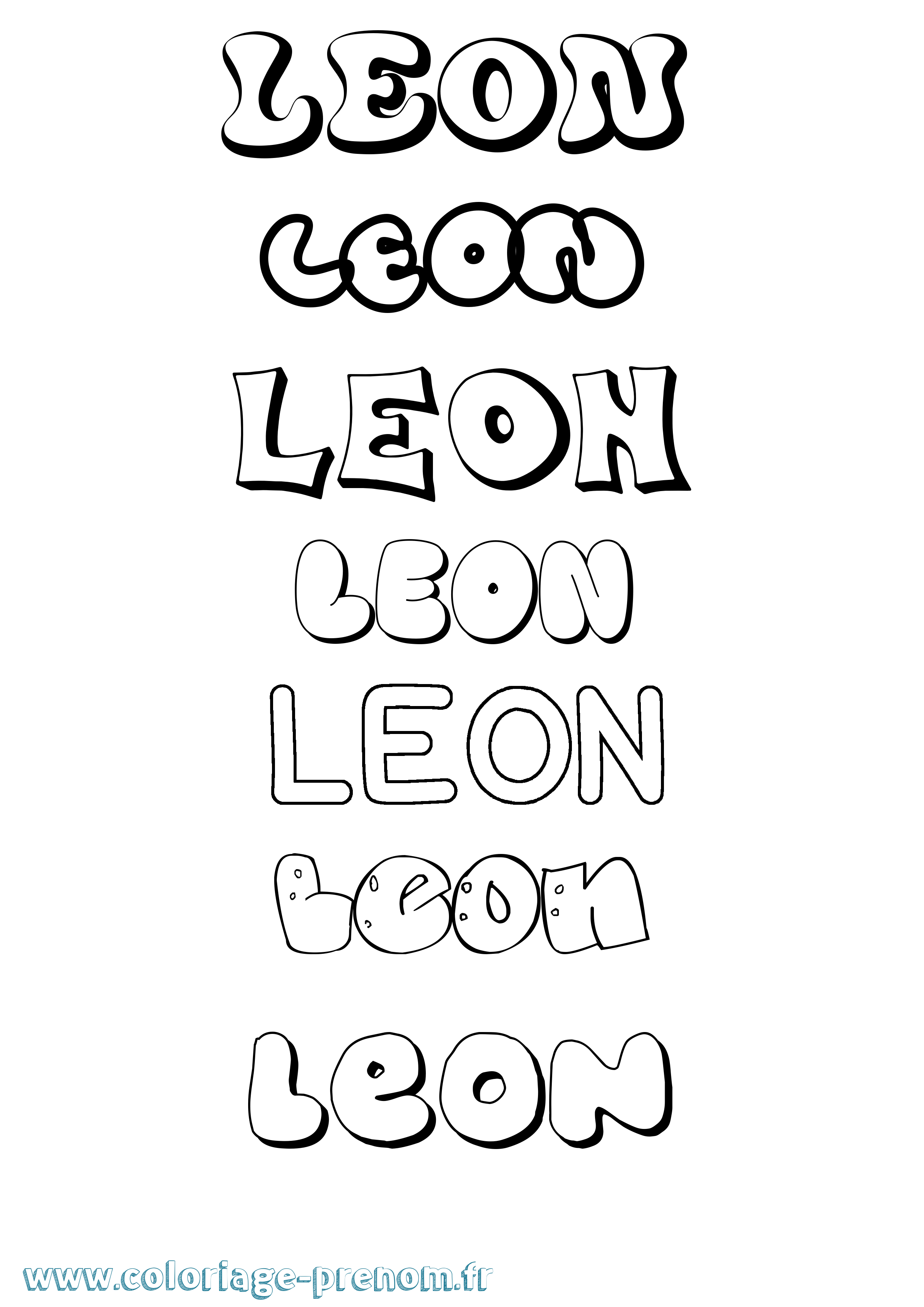 Coloriage du prénom Leon  à Imprimer ou Télécharger facilement