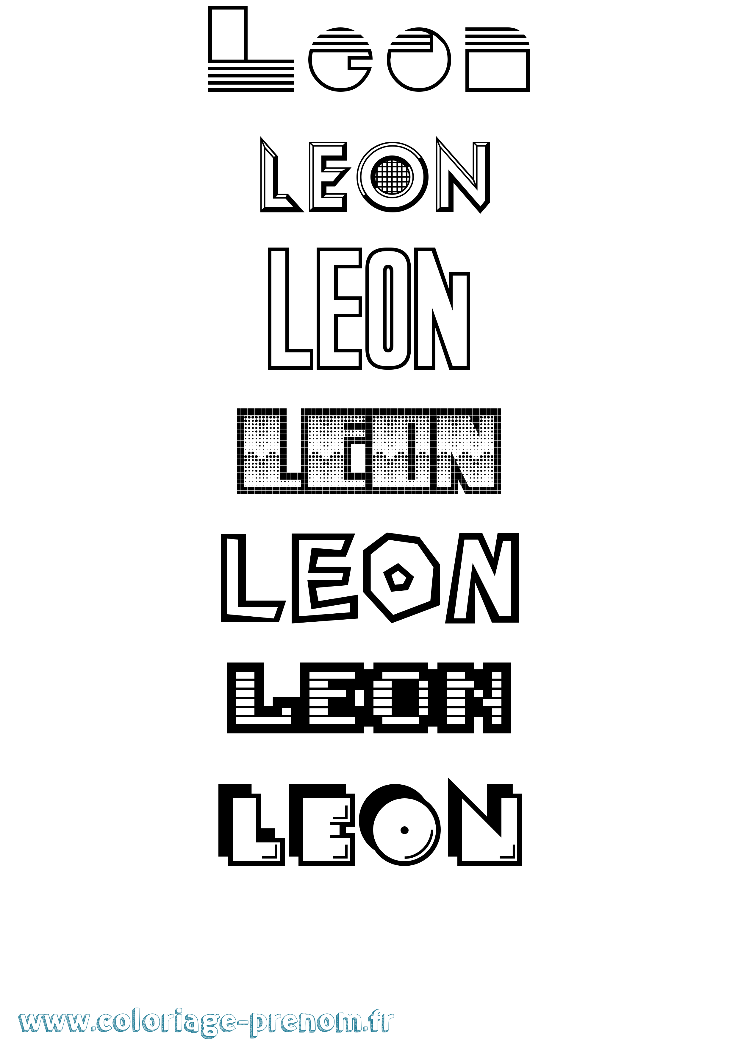 Coloriage Leon Jeux Vidéos Coloriage prénom Leon Jeux Vidéos