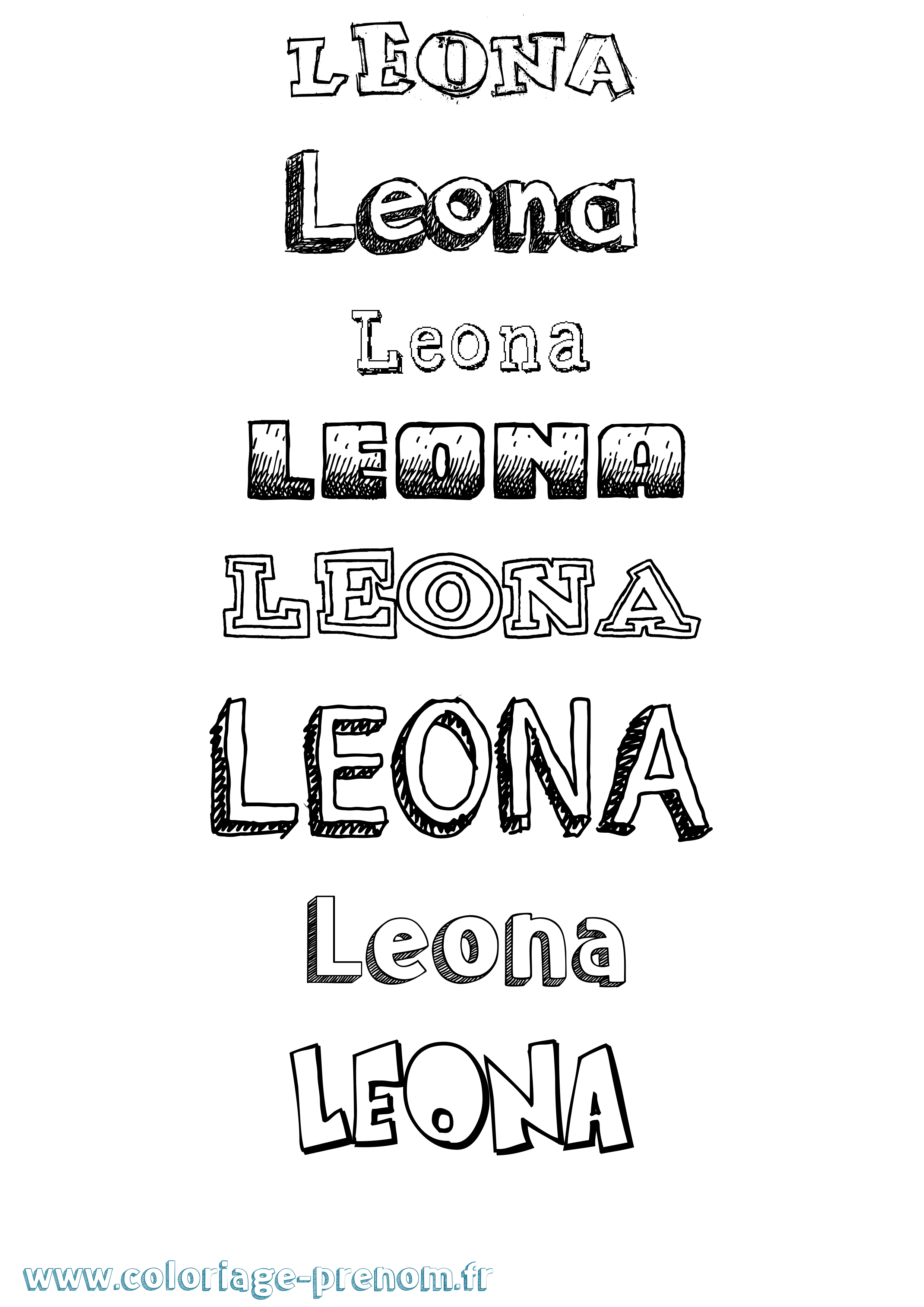 Coloriage Leona Dessiné Coloriage prénom Leona Dessiné