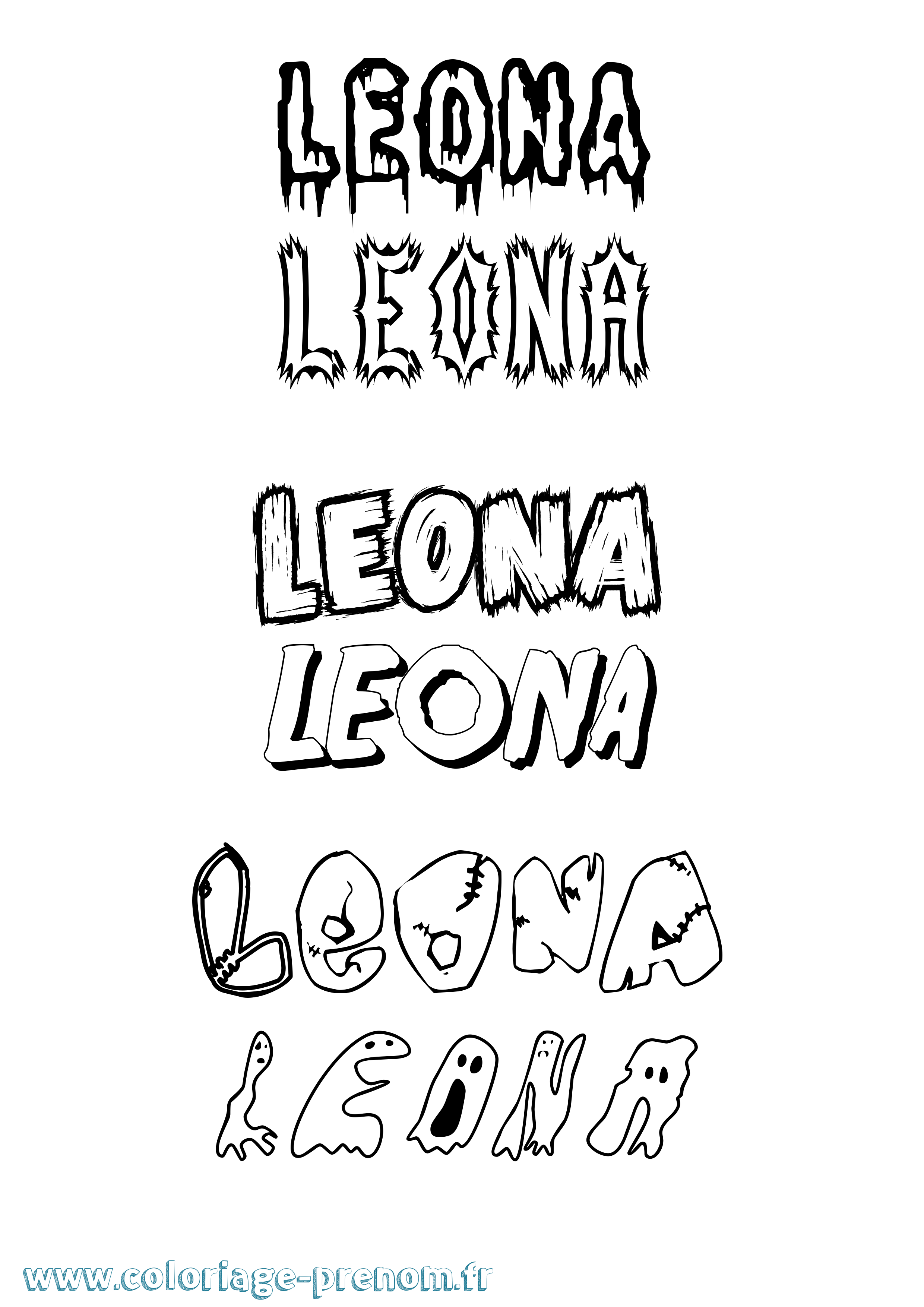 Coloriage Leona Frisson Coloriage prénom Leona Frisson
