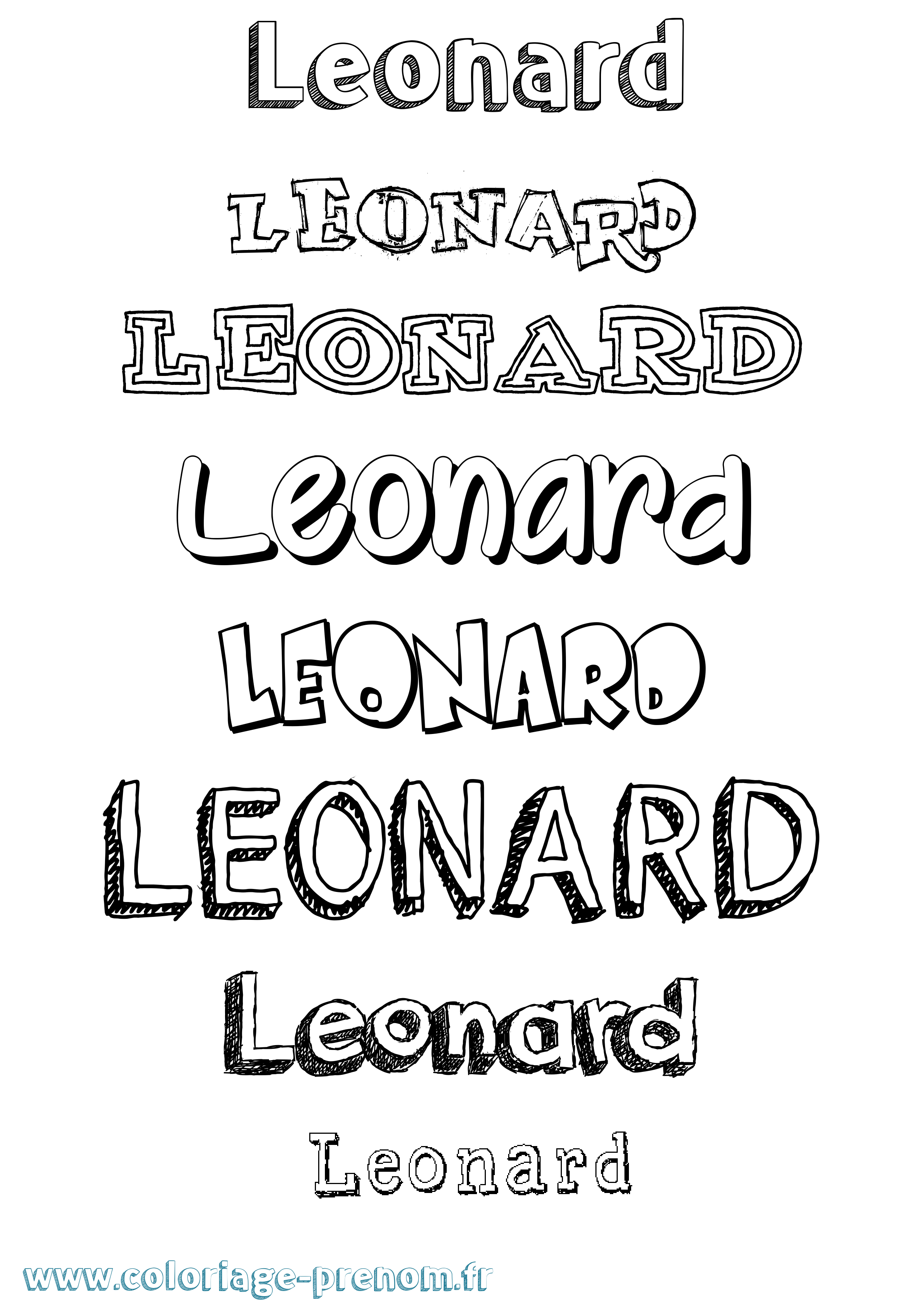 Coloriage Leonard Coloriage prénom Leonard