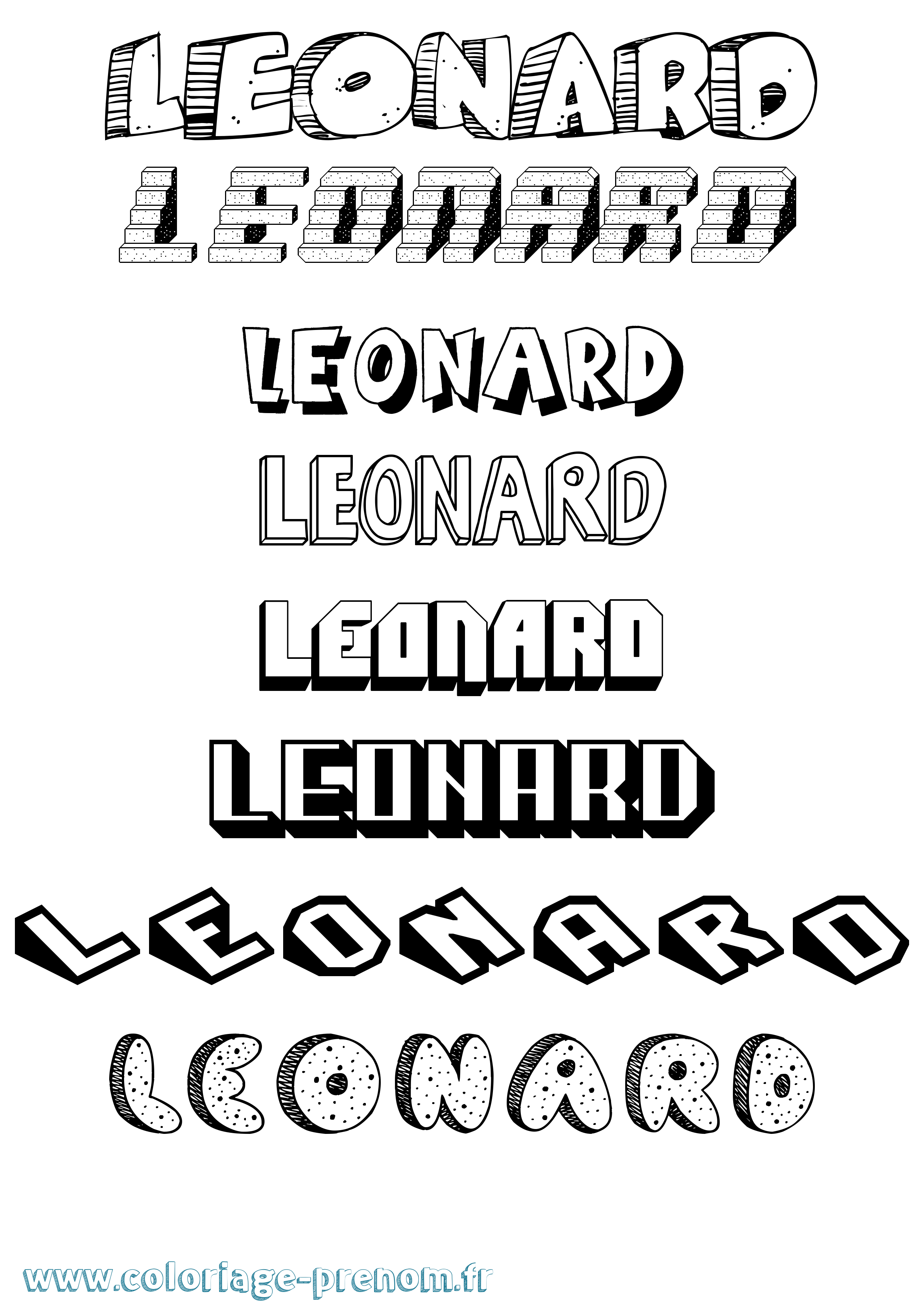 Coloriage Leonard Coloriage prénom Leonard