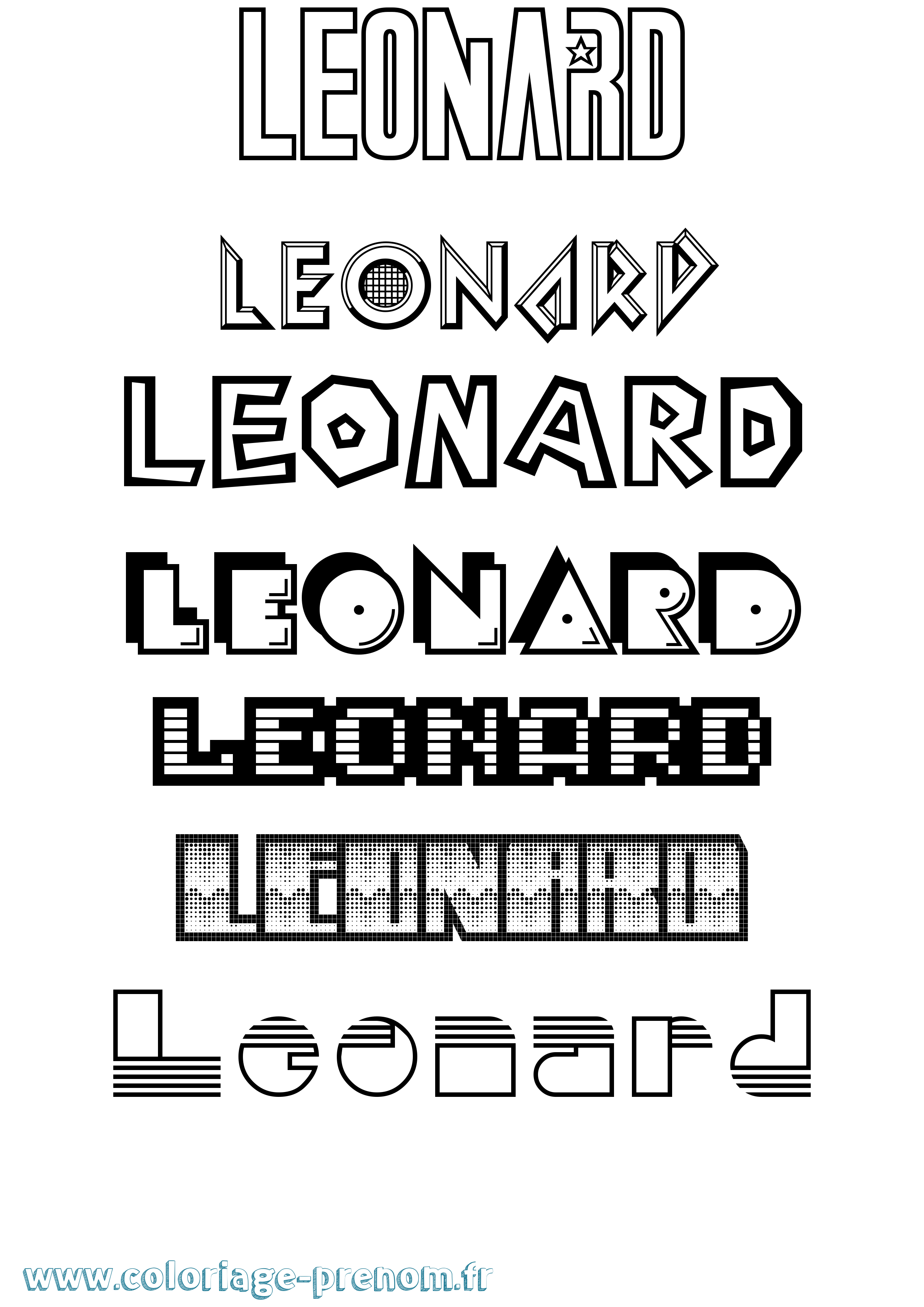 Coloriage Leonard Coloriage prénom Leonard
