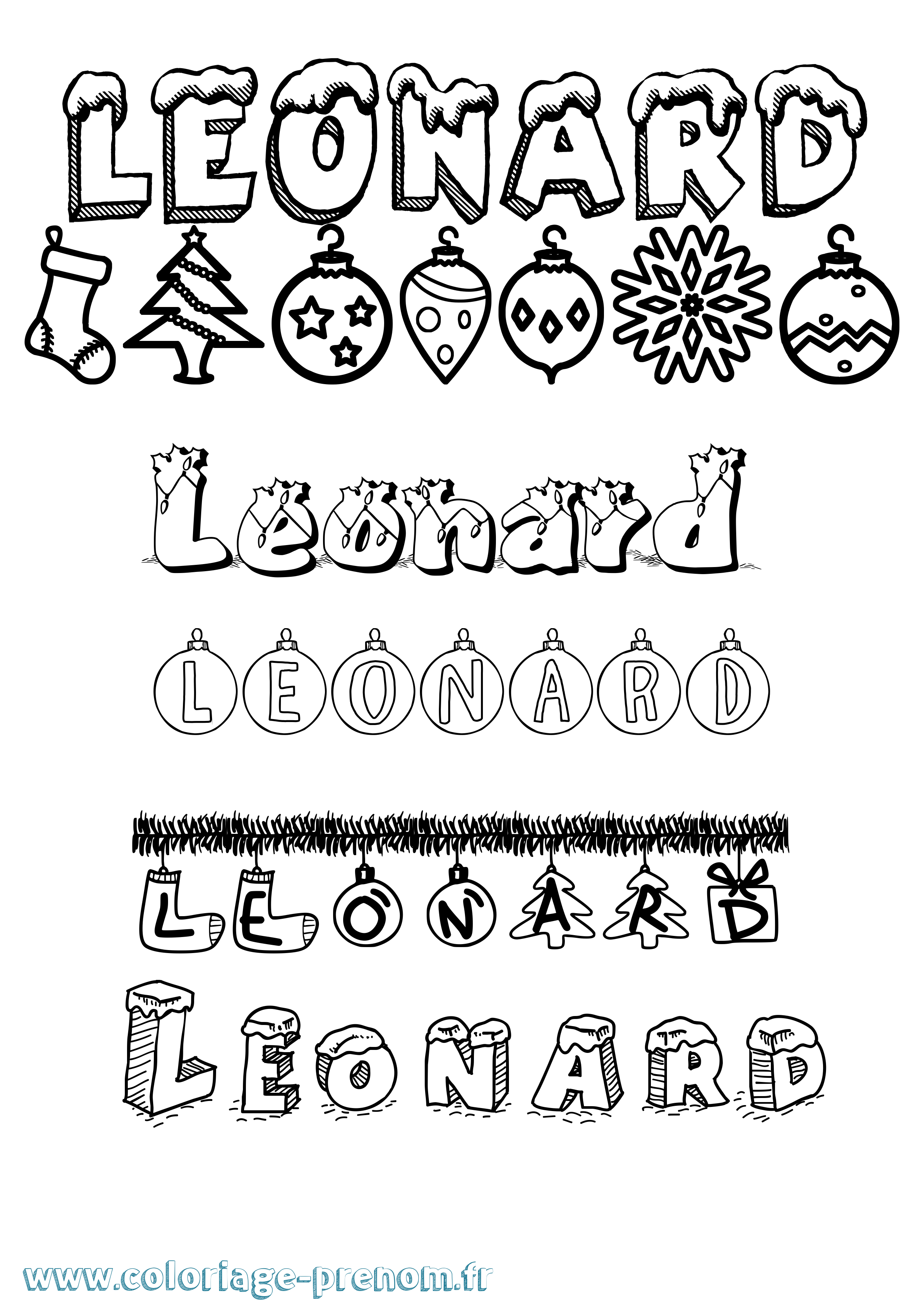 Coloriage Leonard Coloriage prénom Leonard