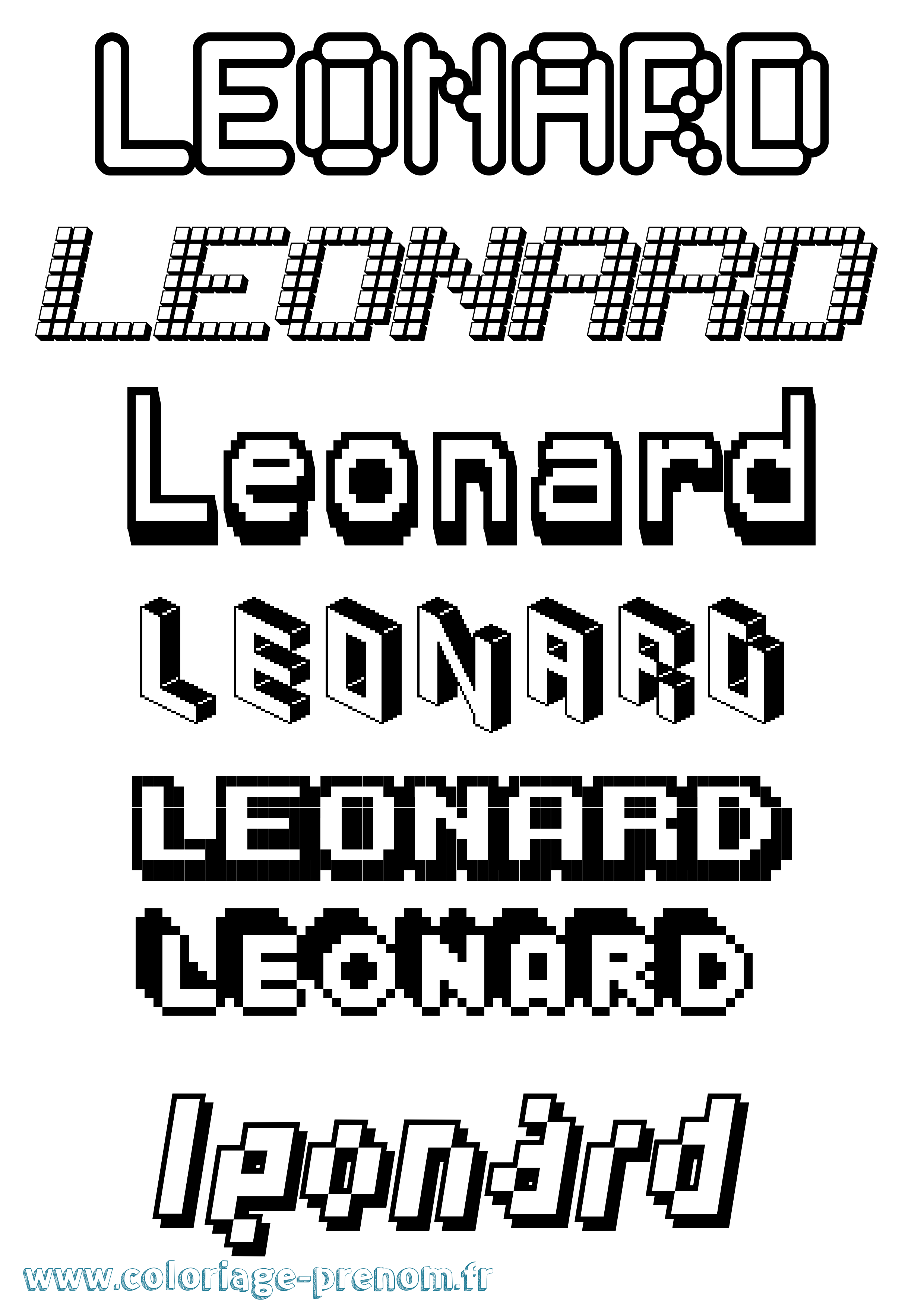 Coloriage Leonard Coloriage prénom Leonard