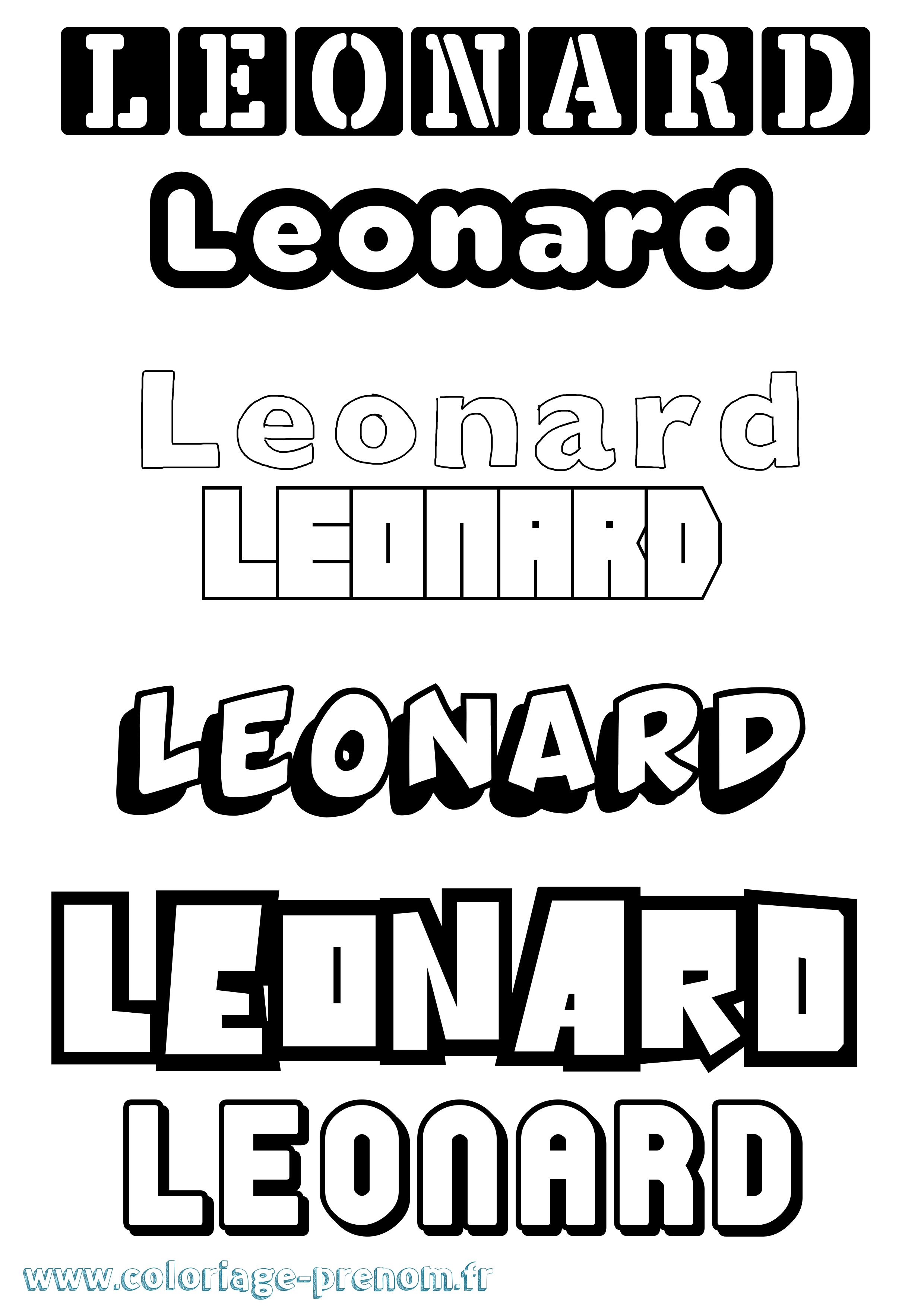 Coloriage Leonard Coloriage prénom Leonard