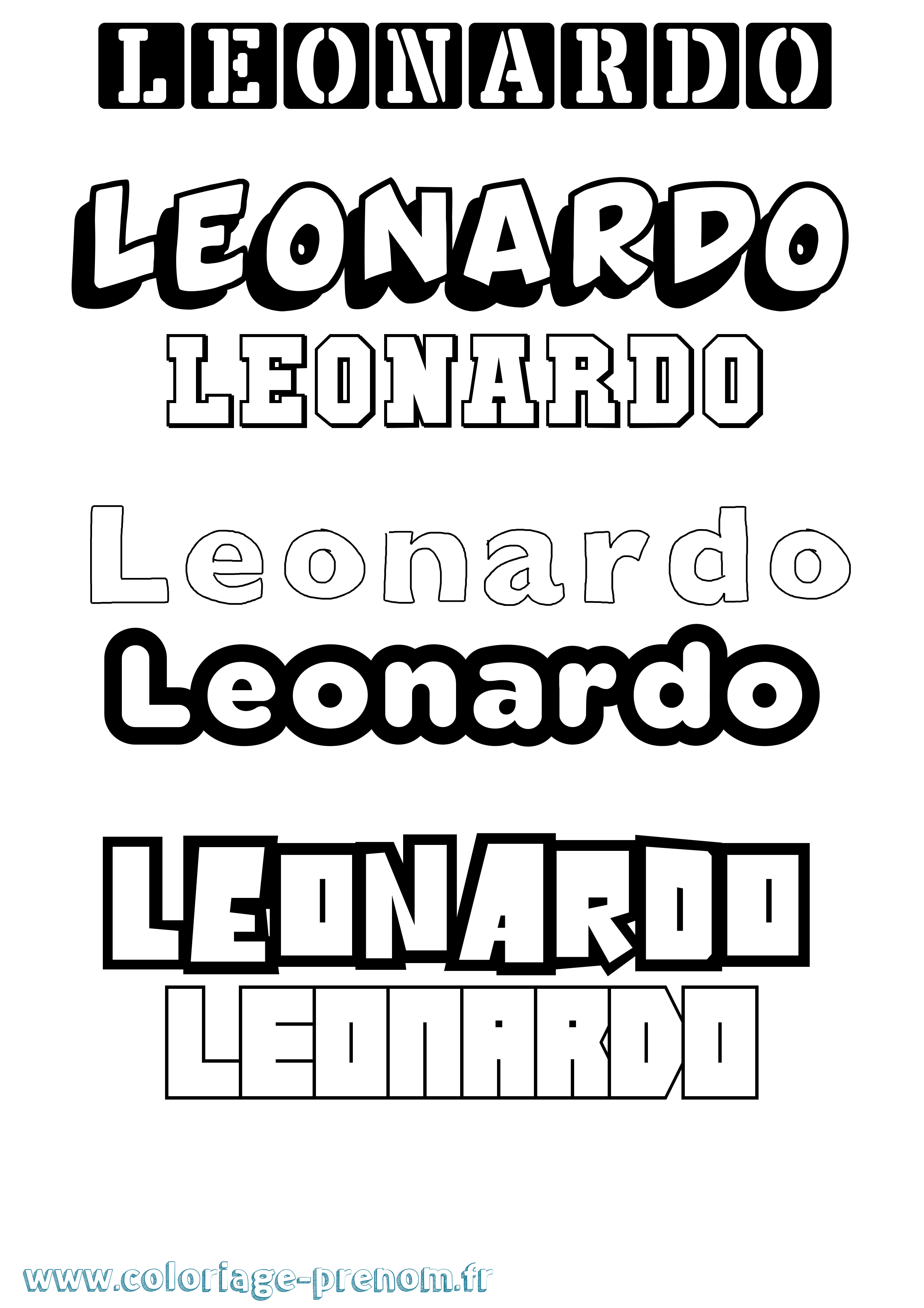 Coloriage prénom Leonardo