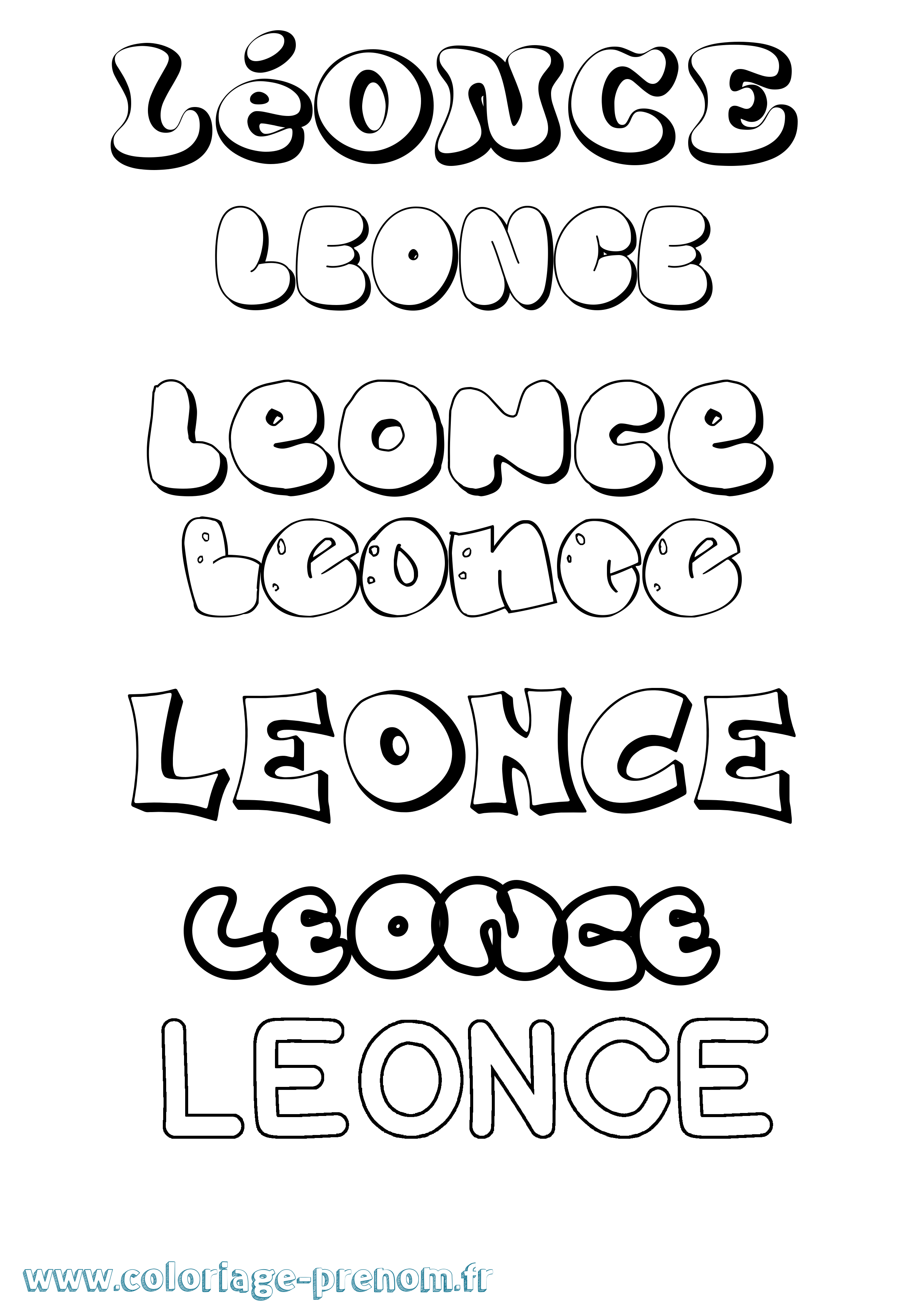 Coloriage Léonce Bubble Coloriage prénom Léonce Bubble