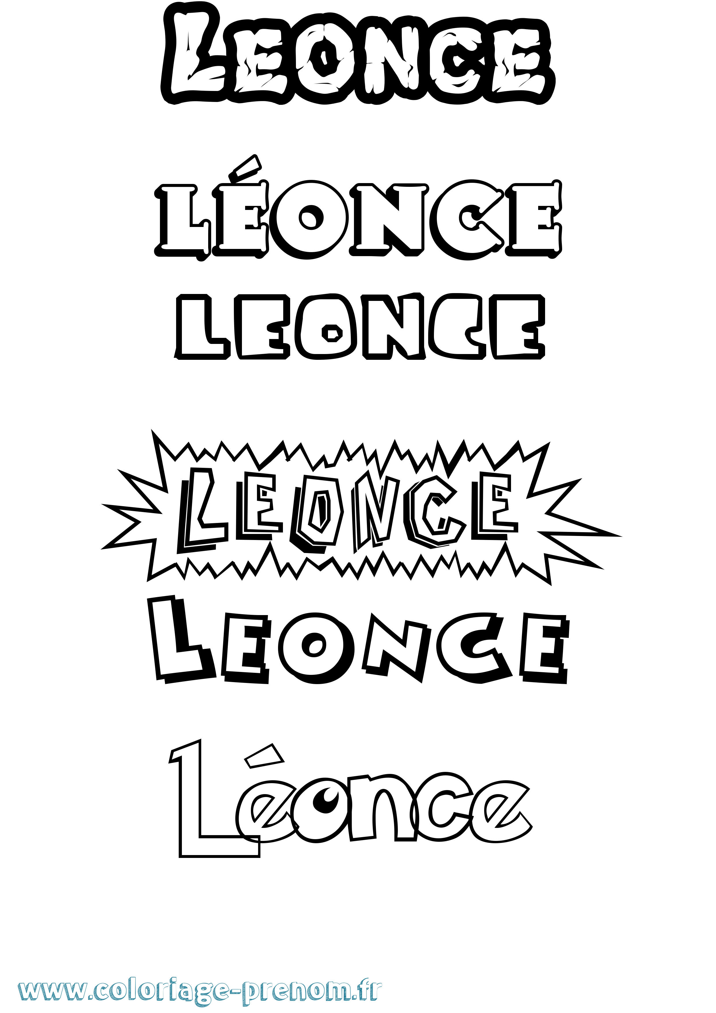 Coloriage prénom Léonce Dessin Animé