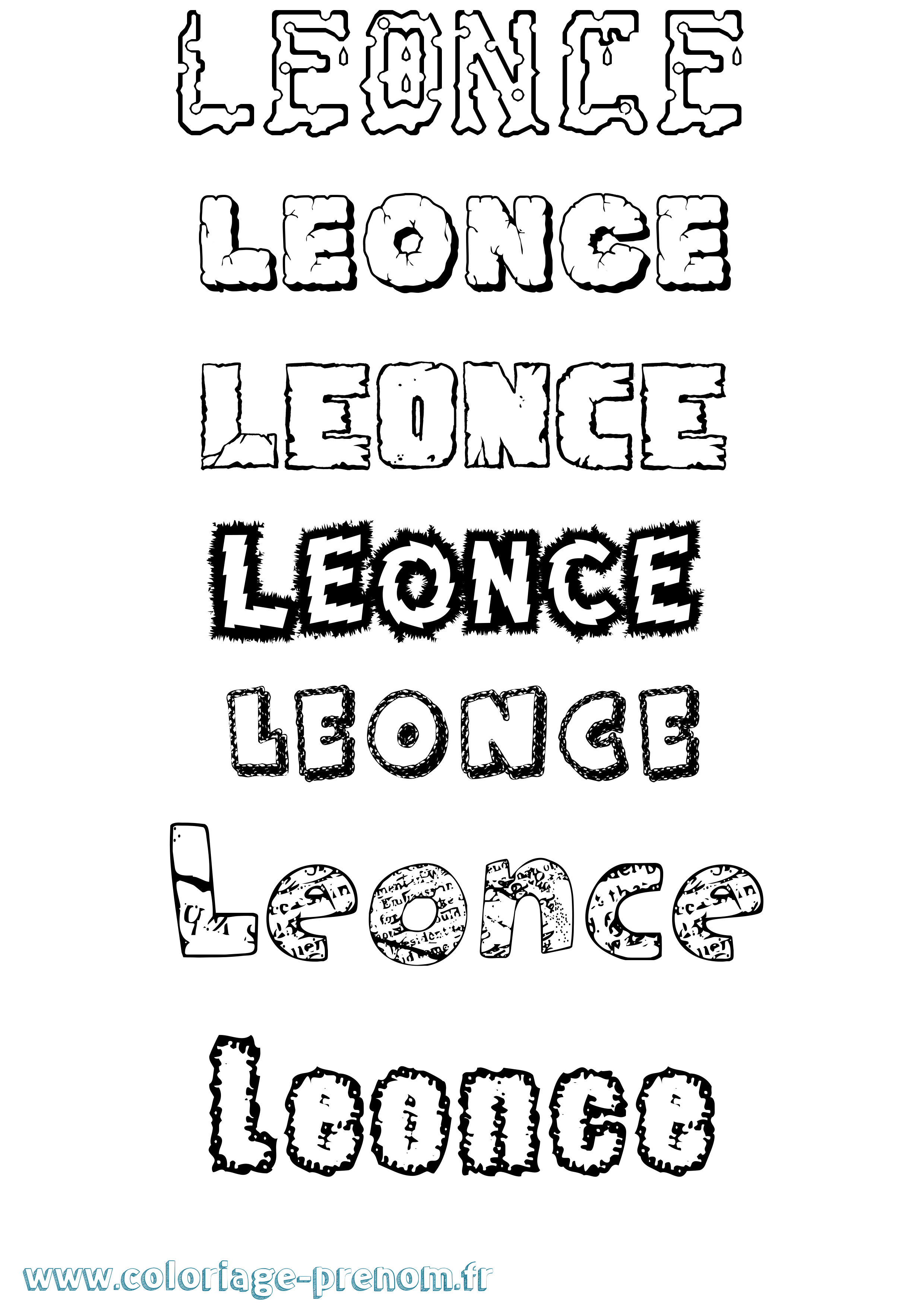 Coloriage Léonce Destructuré Coloriage prénom Léonce Destructuré