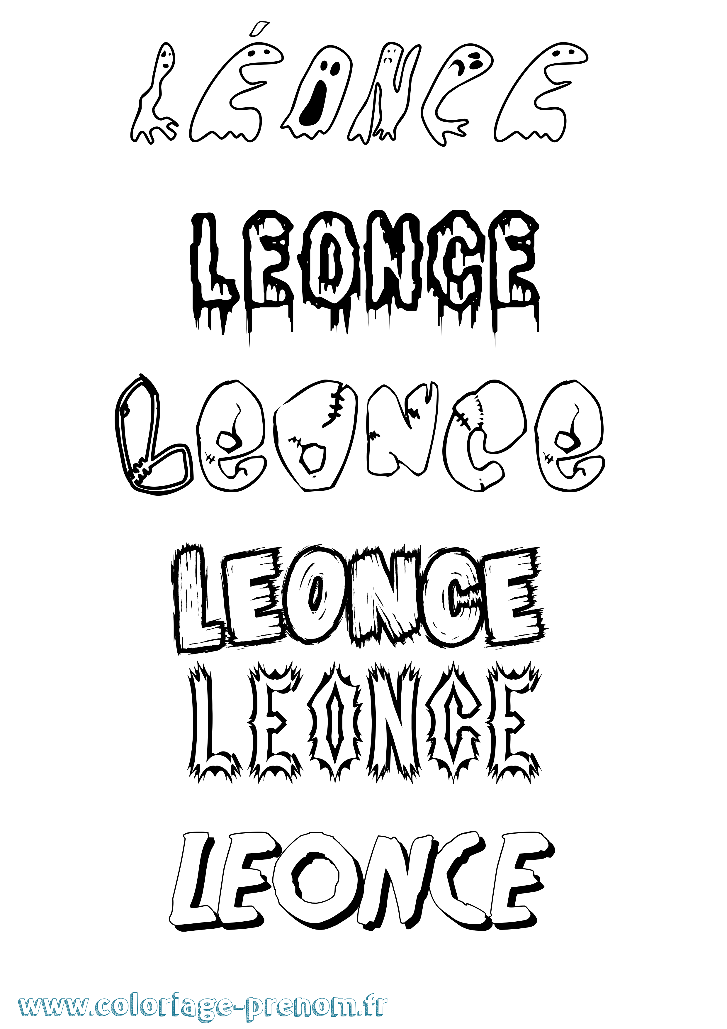 Coloriage prénom Léonce Frisson