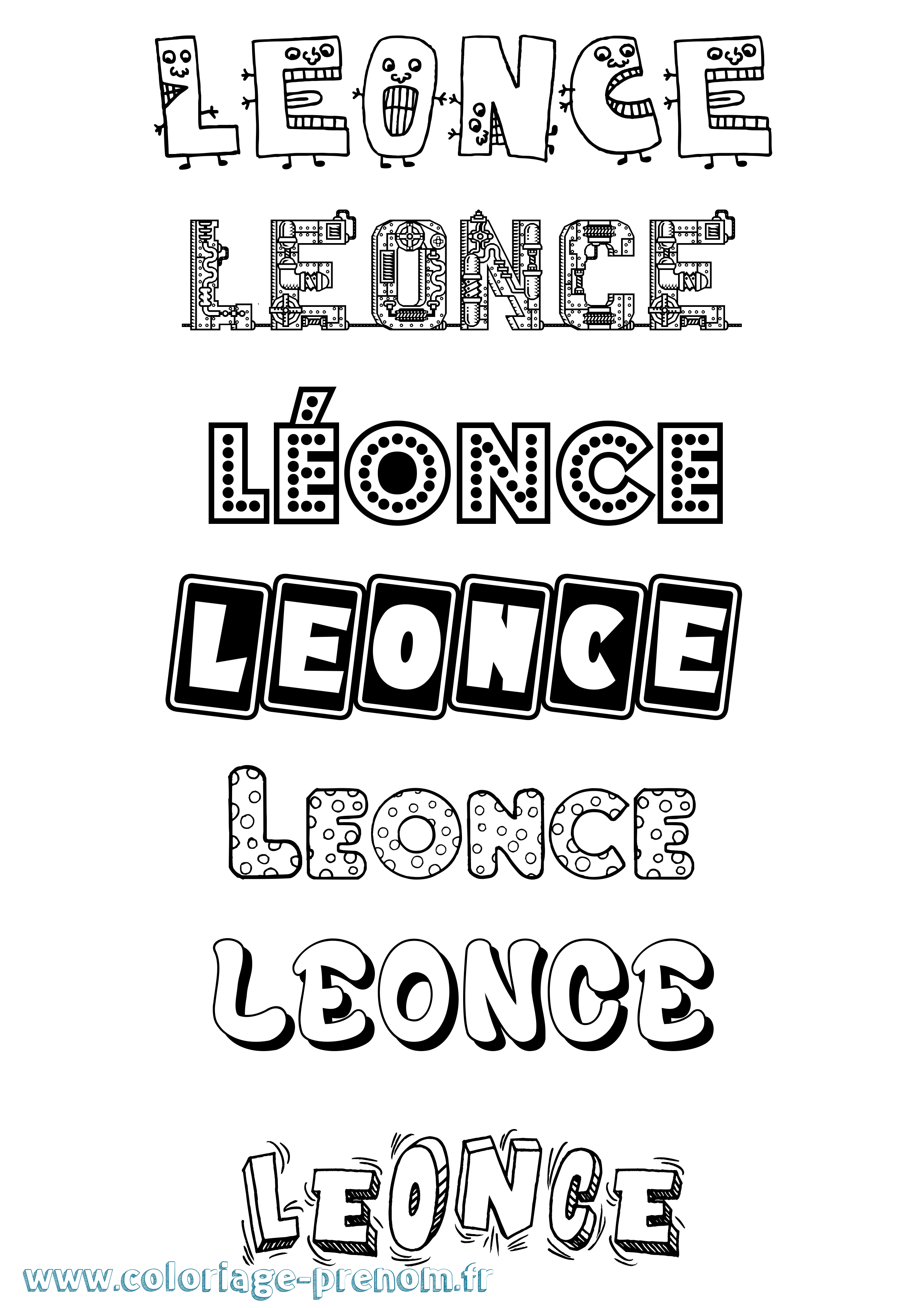 Coloriage prénom Léonce Fun
