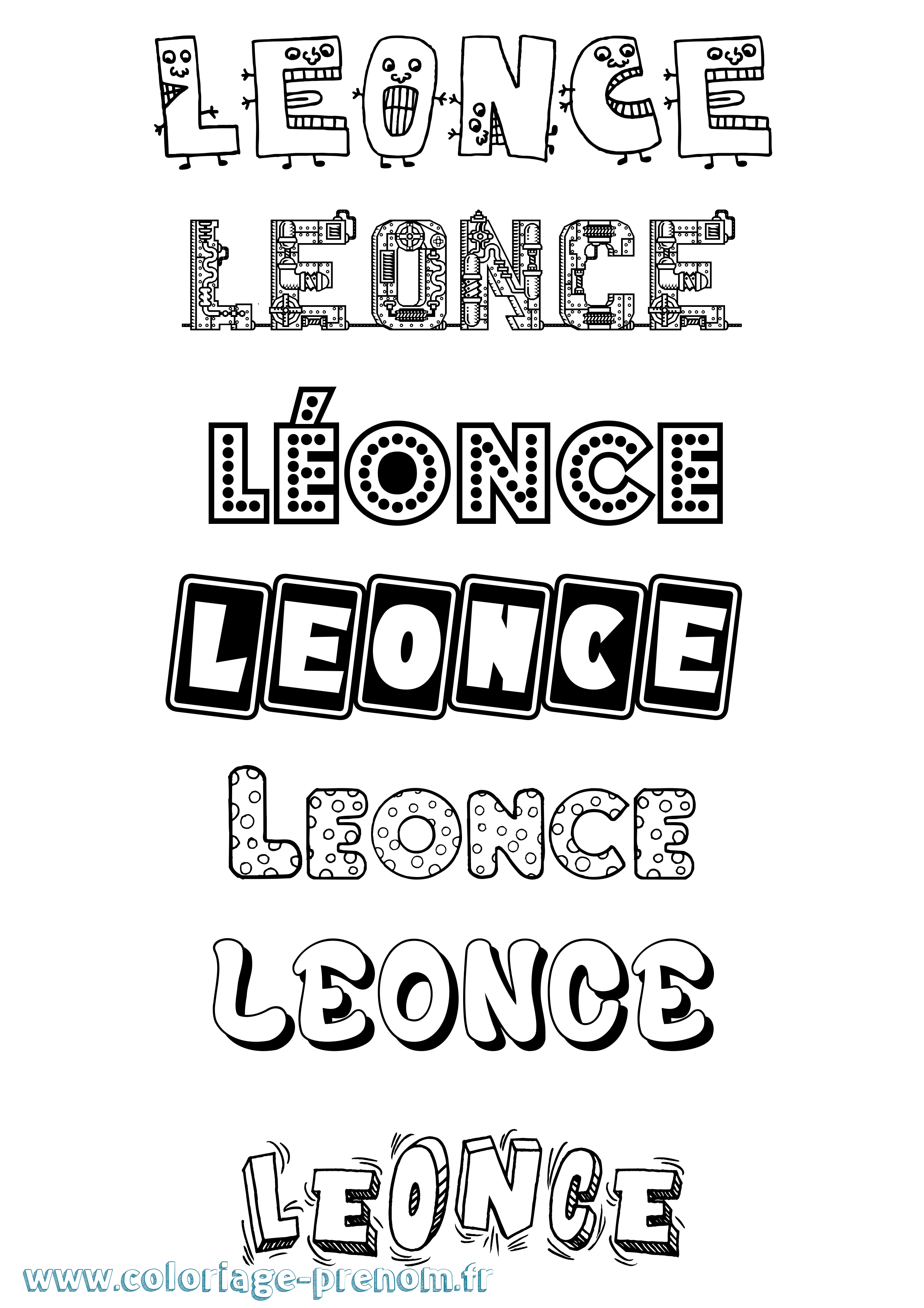 Coloriage Léonce Fun Coloriage prénom Léonce Fun