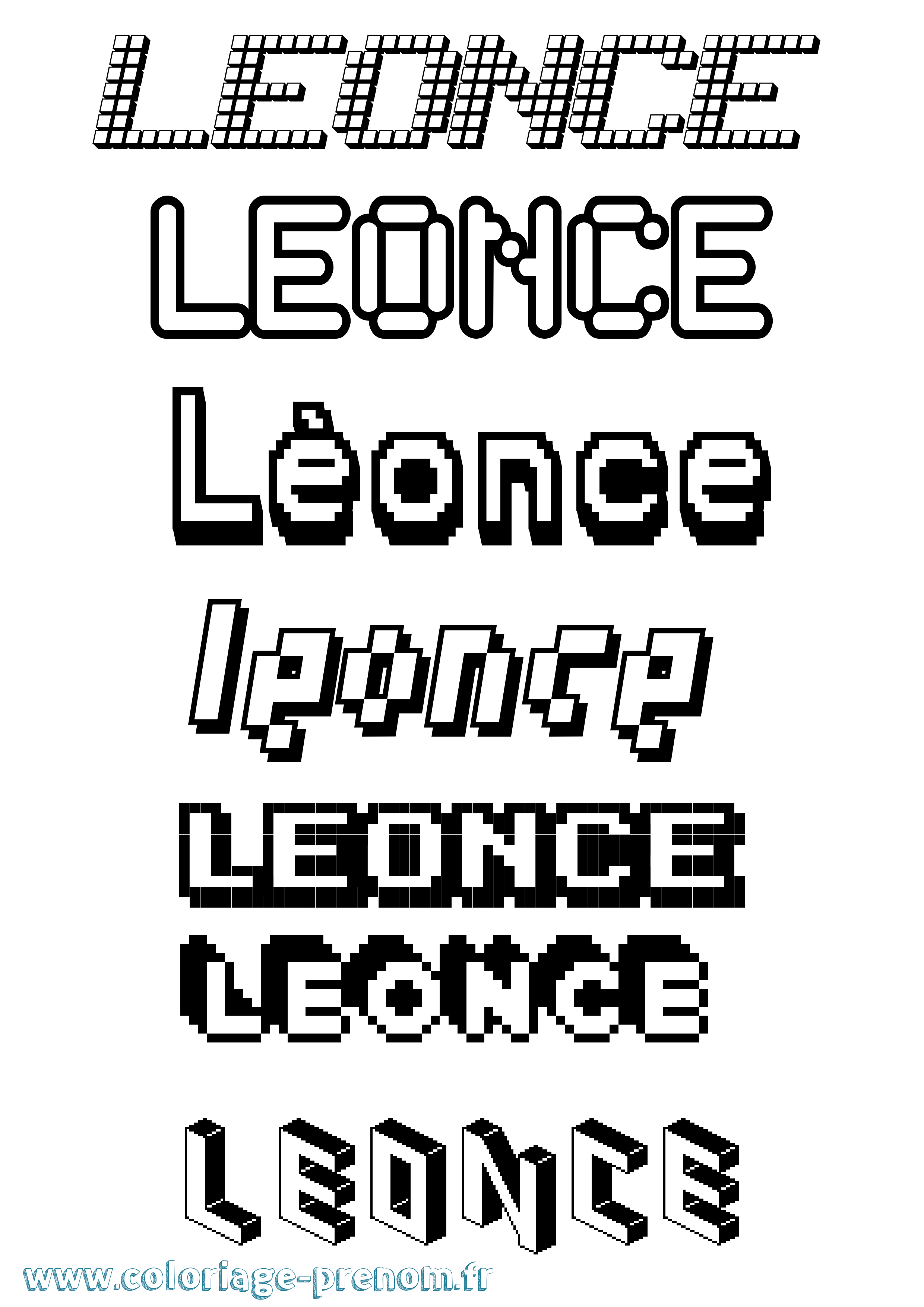 Coloriage Léonce Pixel Coloriage prénom Léonce Pixel