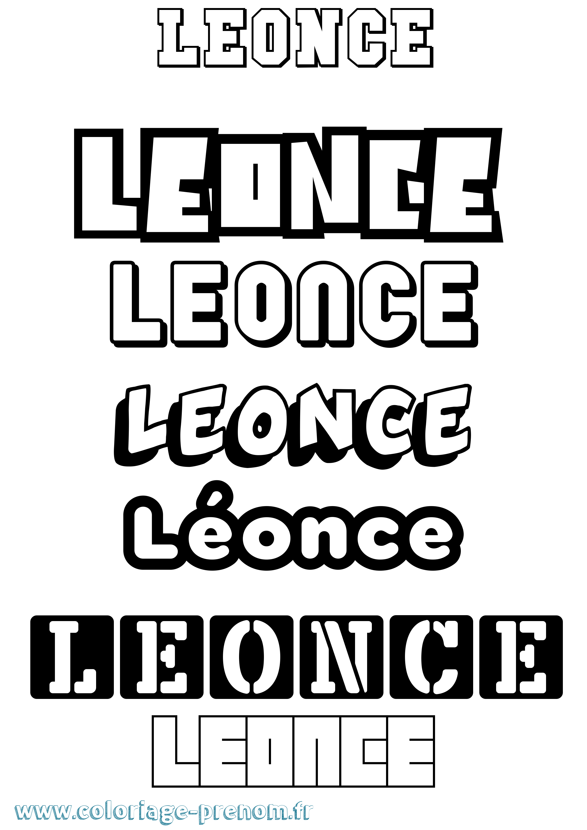 Coloriage Léonce Simple Coloriage prénom Léonce Simple
