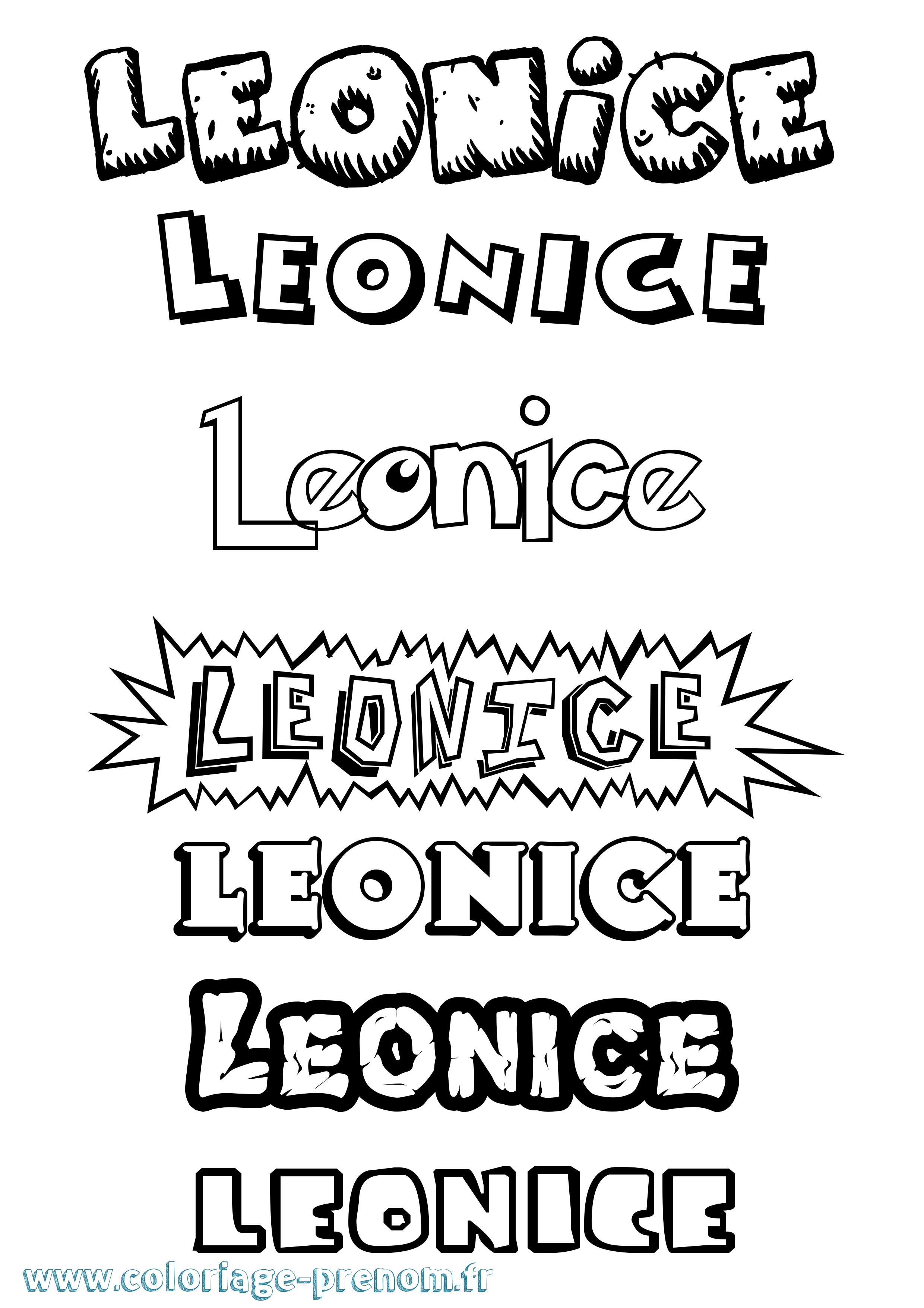 Coloriage prénom Leonice Dessin Animé