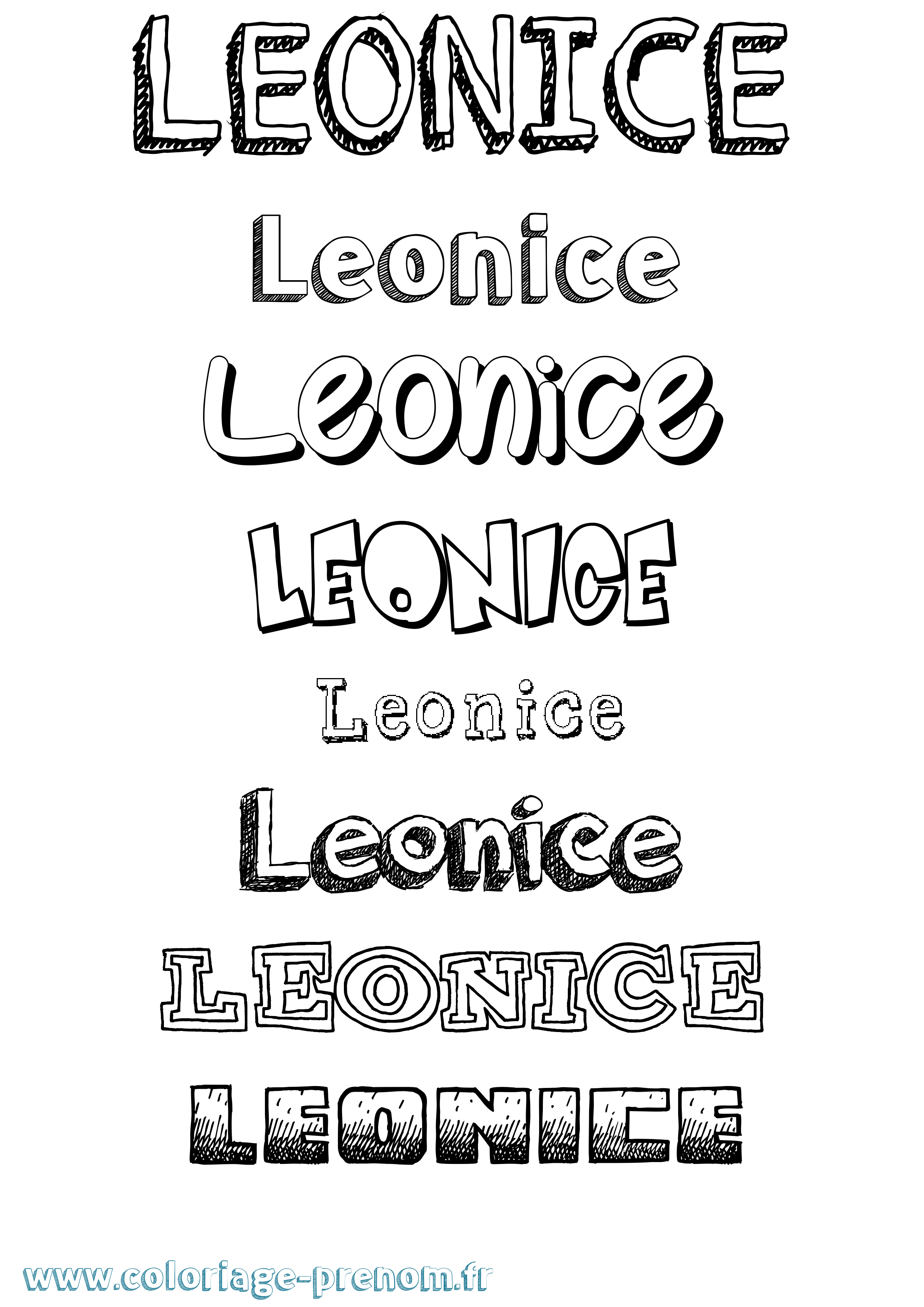 Coloriage prénom Leonice Dessiné