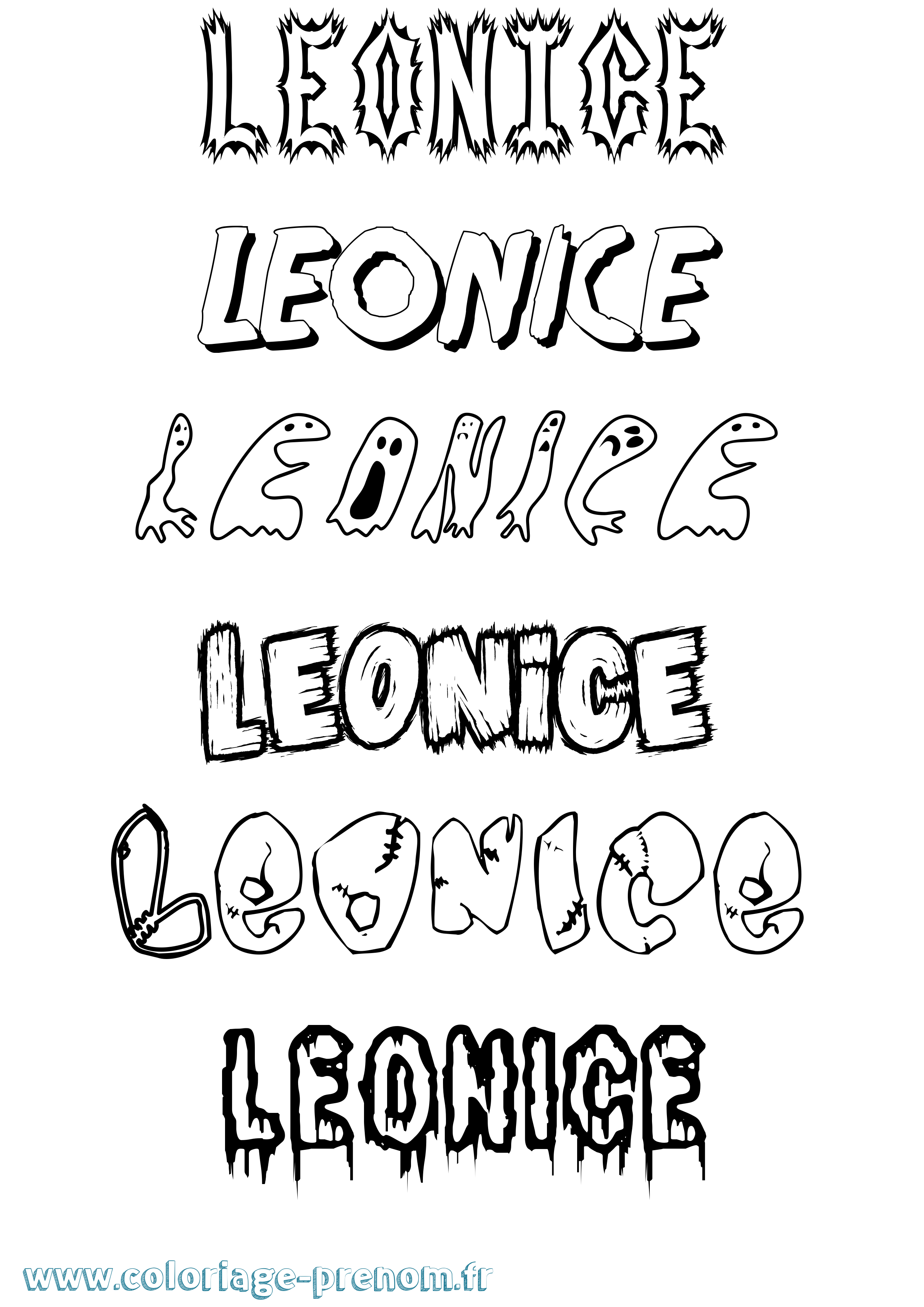 Coloriage prénom Leonice Frisson