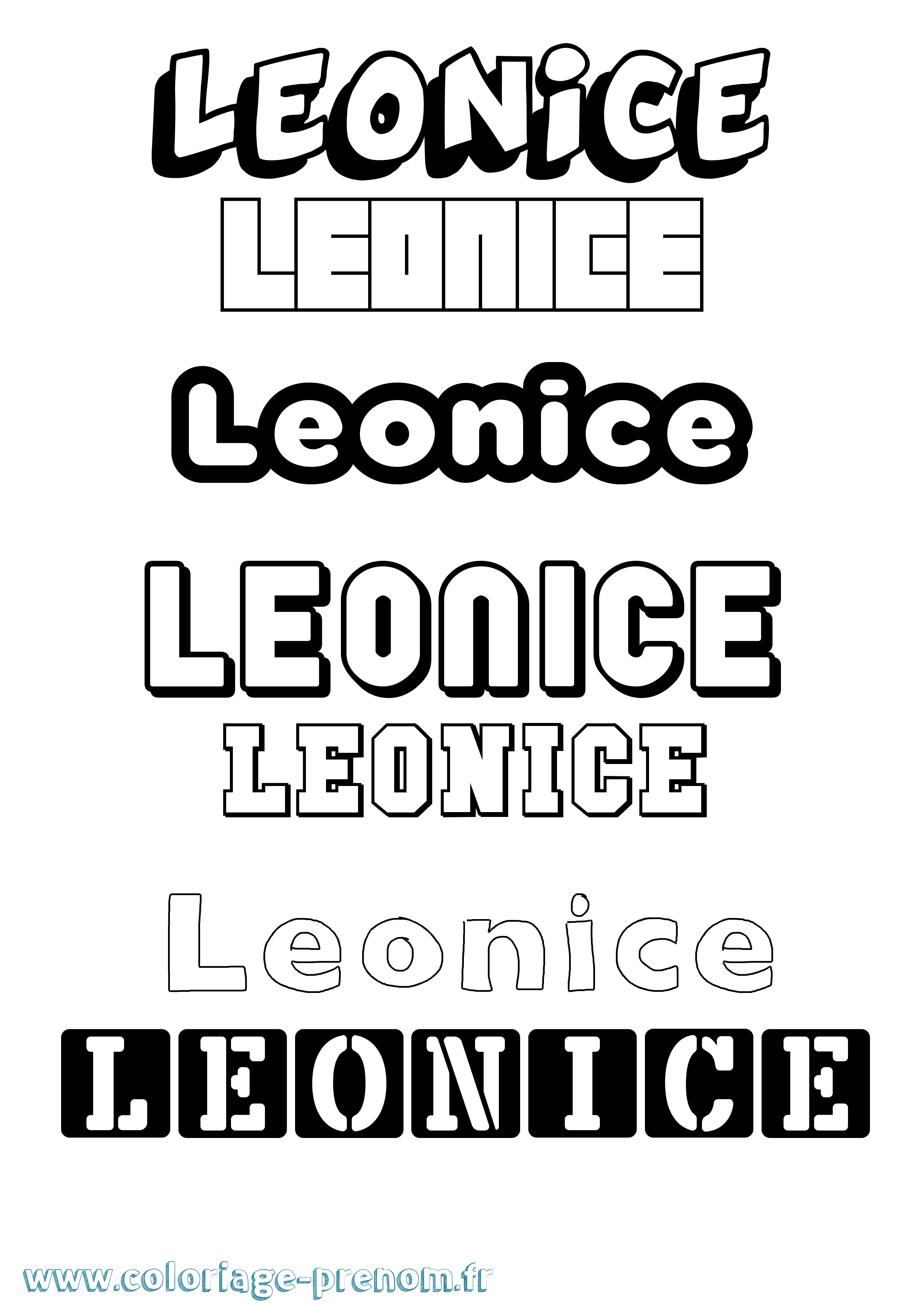 Coloriage prénom Leonice Simple