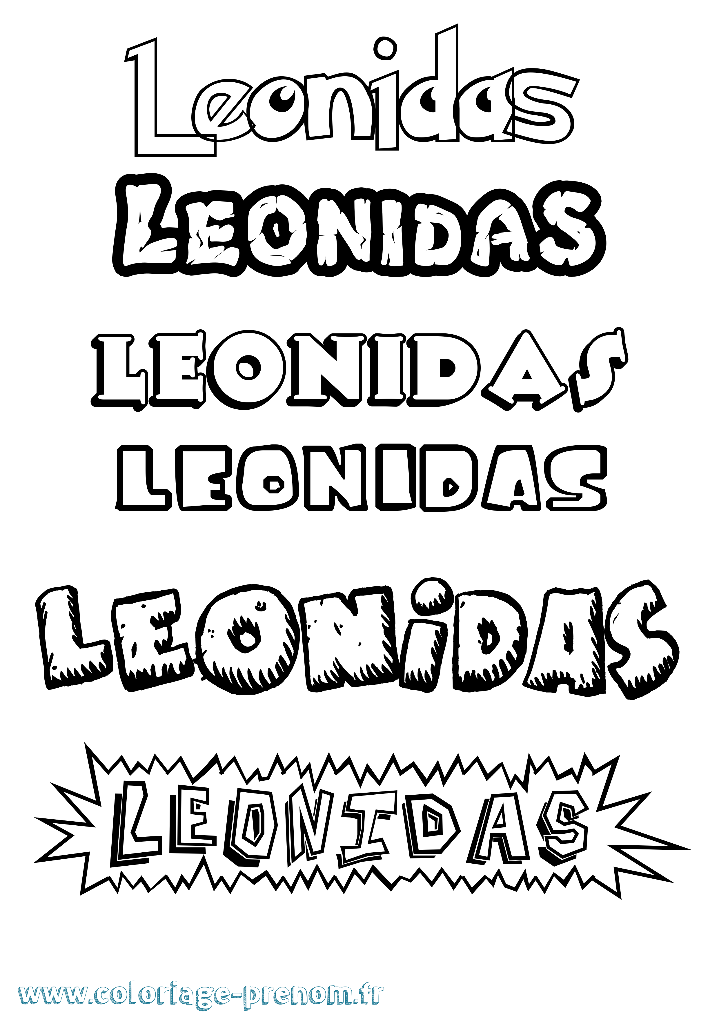 Coloriage Leonidas Dessin Animé Coloriage prénom Leonidas Dessin Animé