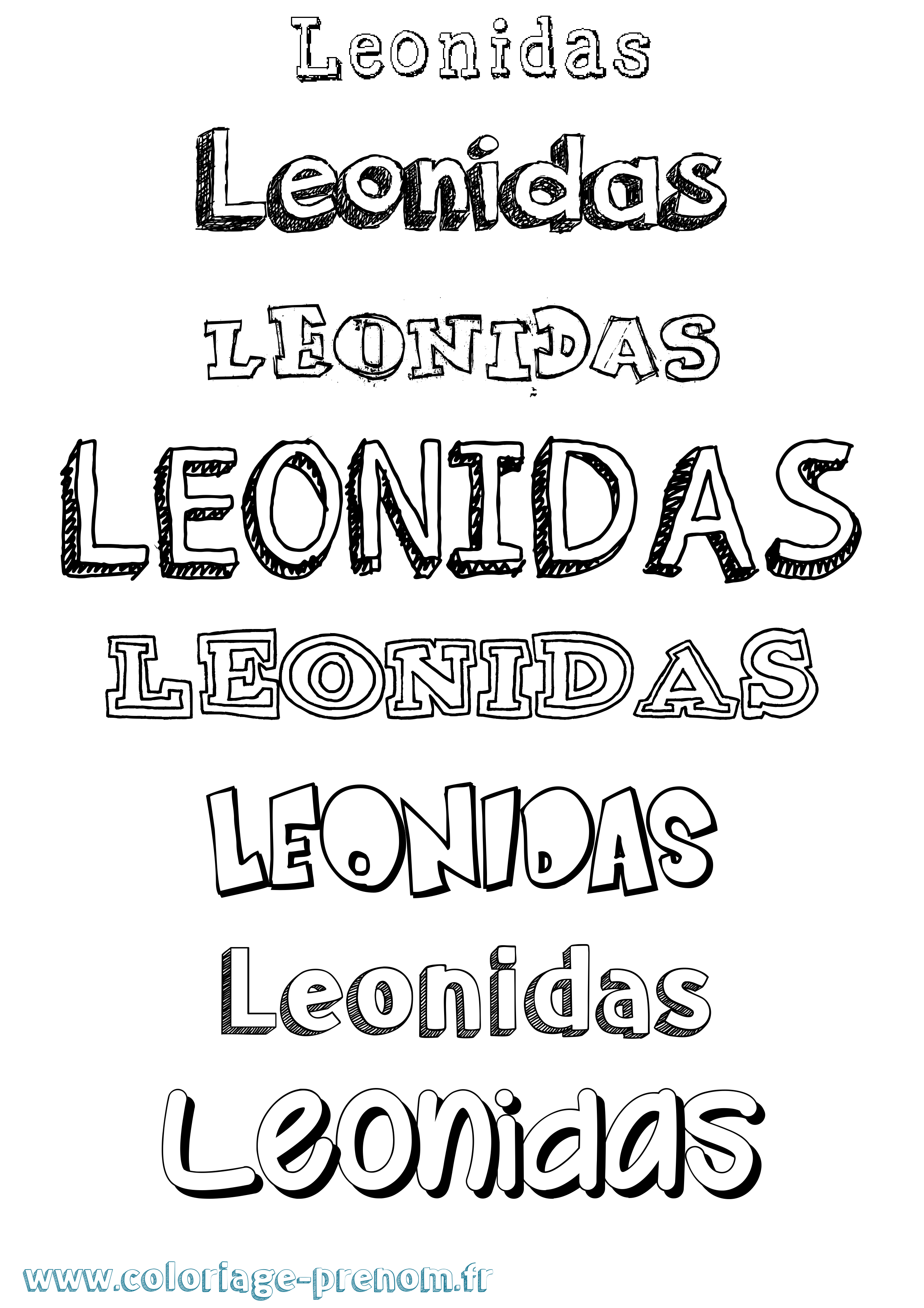 Coloriage Leonidas Dessiné Coloriage prénom Leonidas Dessiné