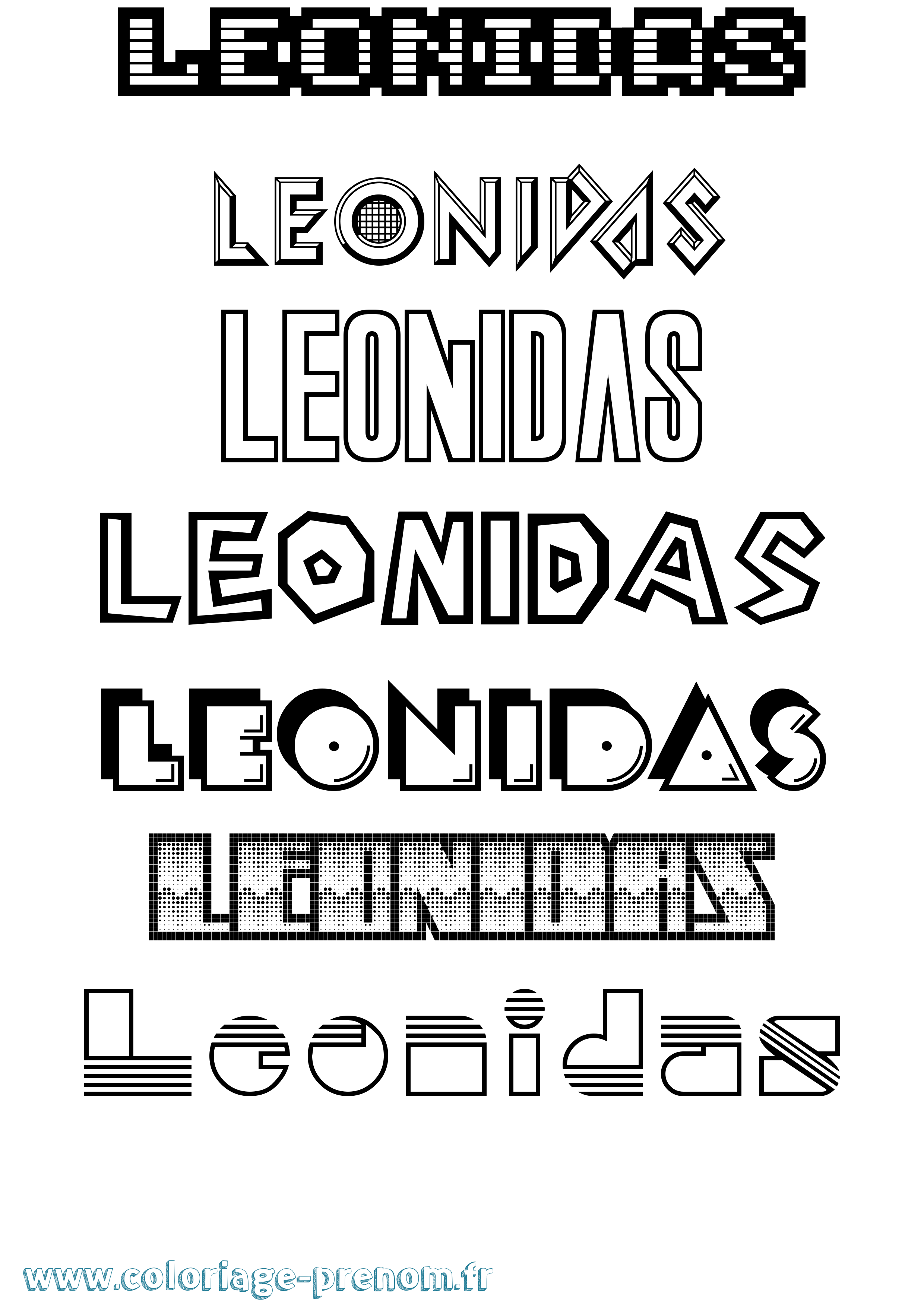 Coloriage Leonidas Jeux Vidéos Coloriage prénom Leonidas Jeux Vidéos