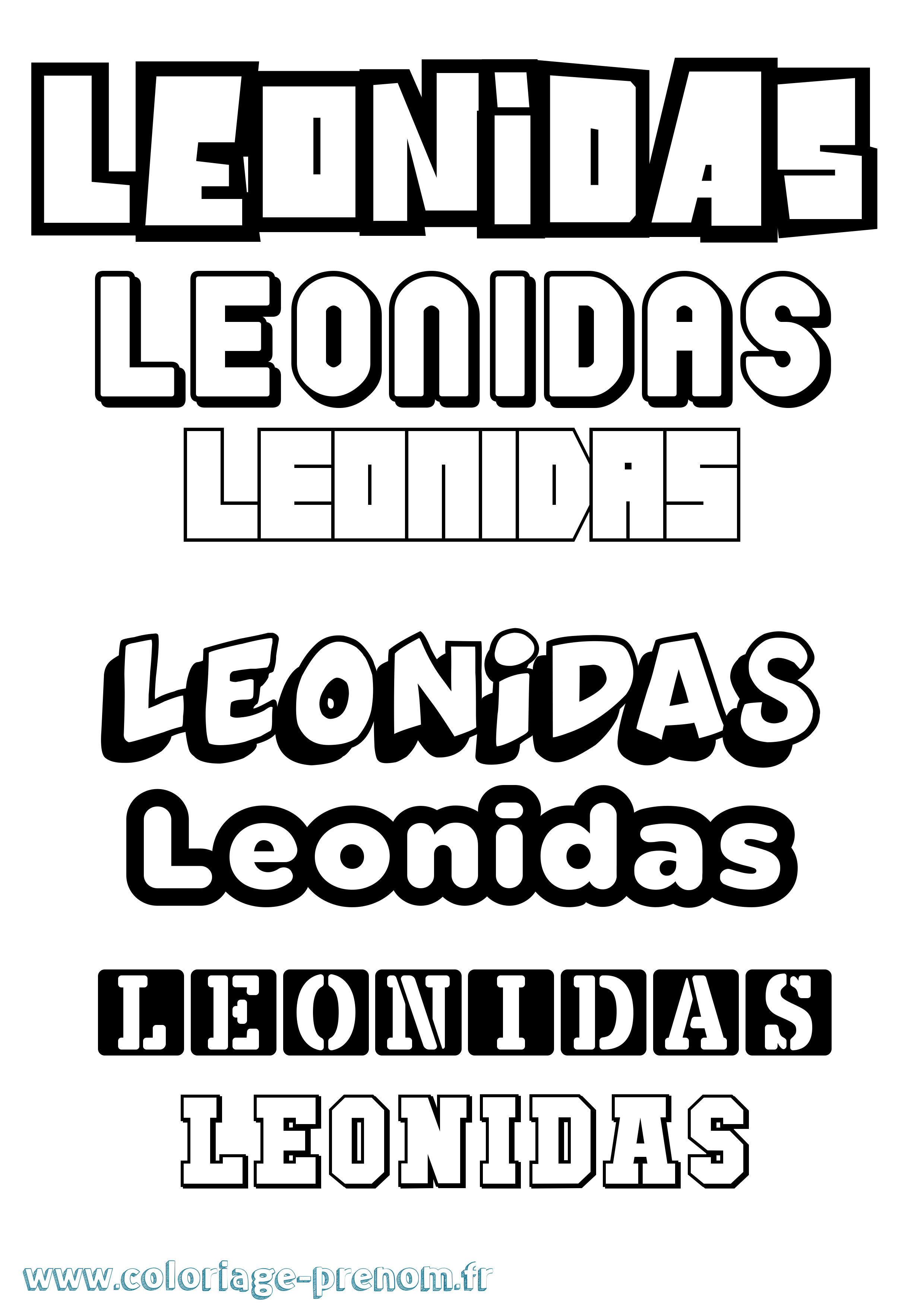 Coloriage Leonidas Simple Coloriage prénom Leonidas Simple