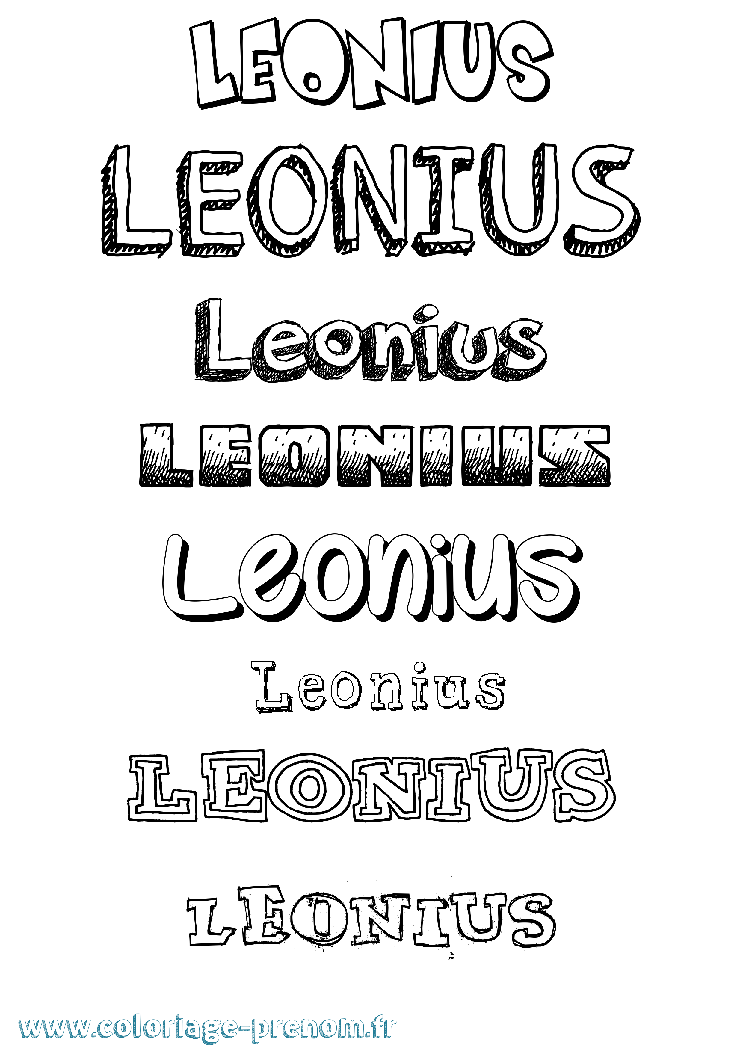 Coloriage prénom Leonius Dessiné